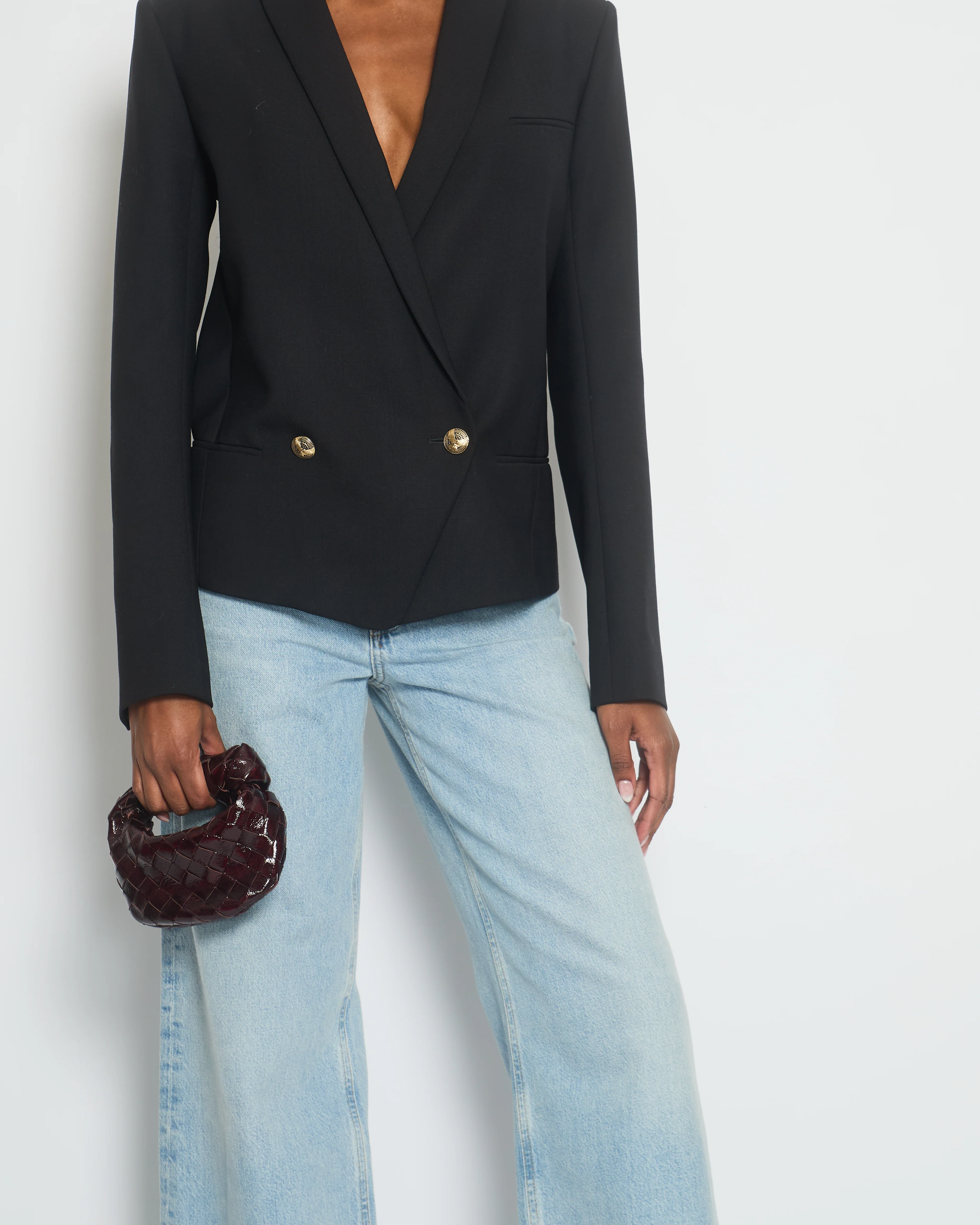 Balmain Black Double Breasted Blazer with Gold Bird Button Detail FR 42 (UK 14) - Image 5