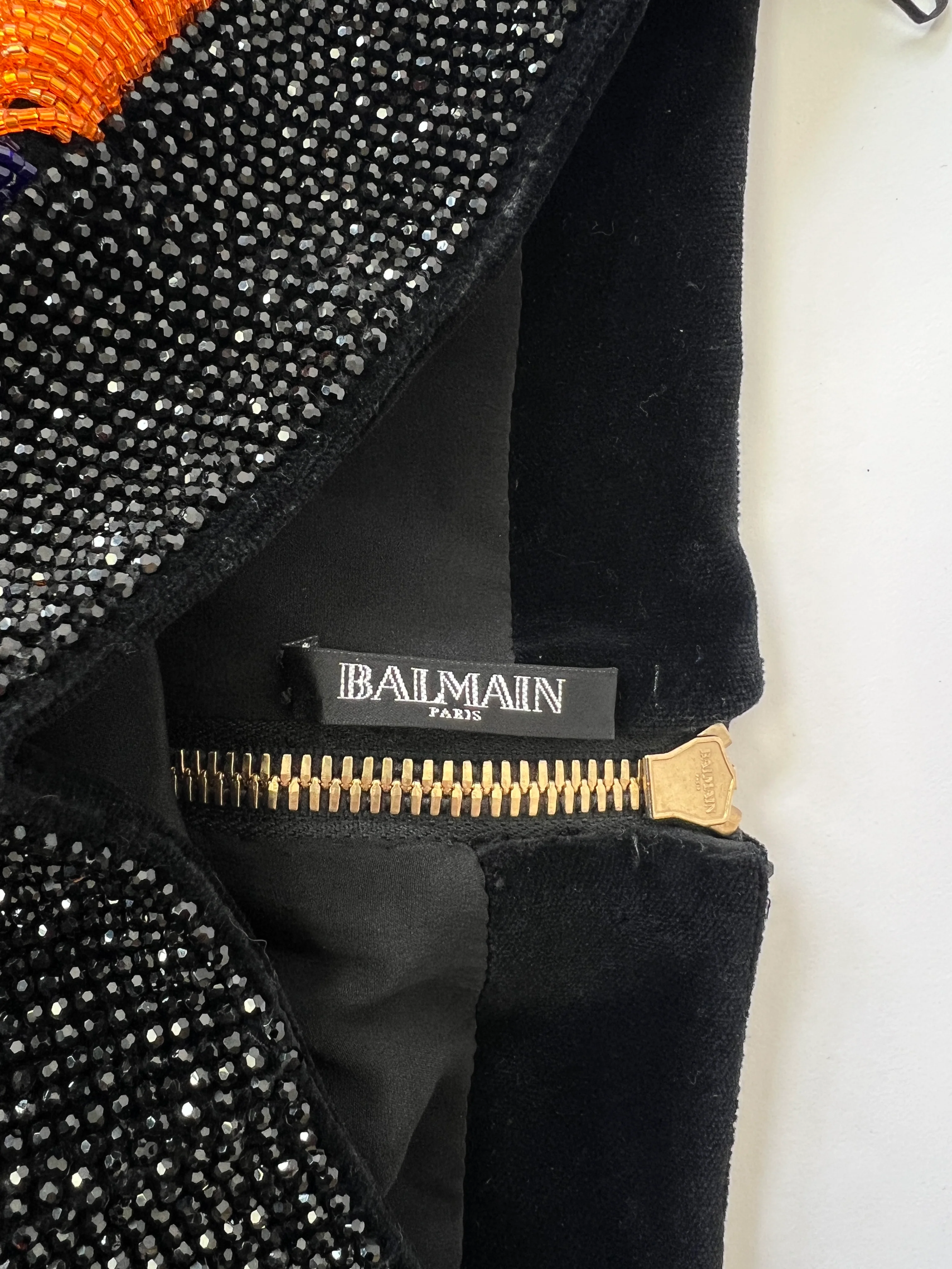 Balmain Black Embellished Sequin Velvet Mini Skirt Size FR 38 (UK 10) - Image 5