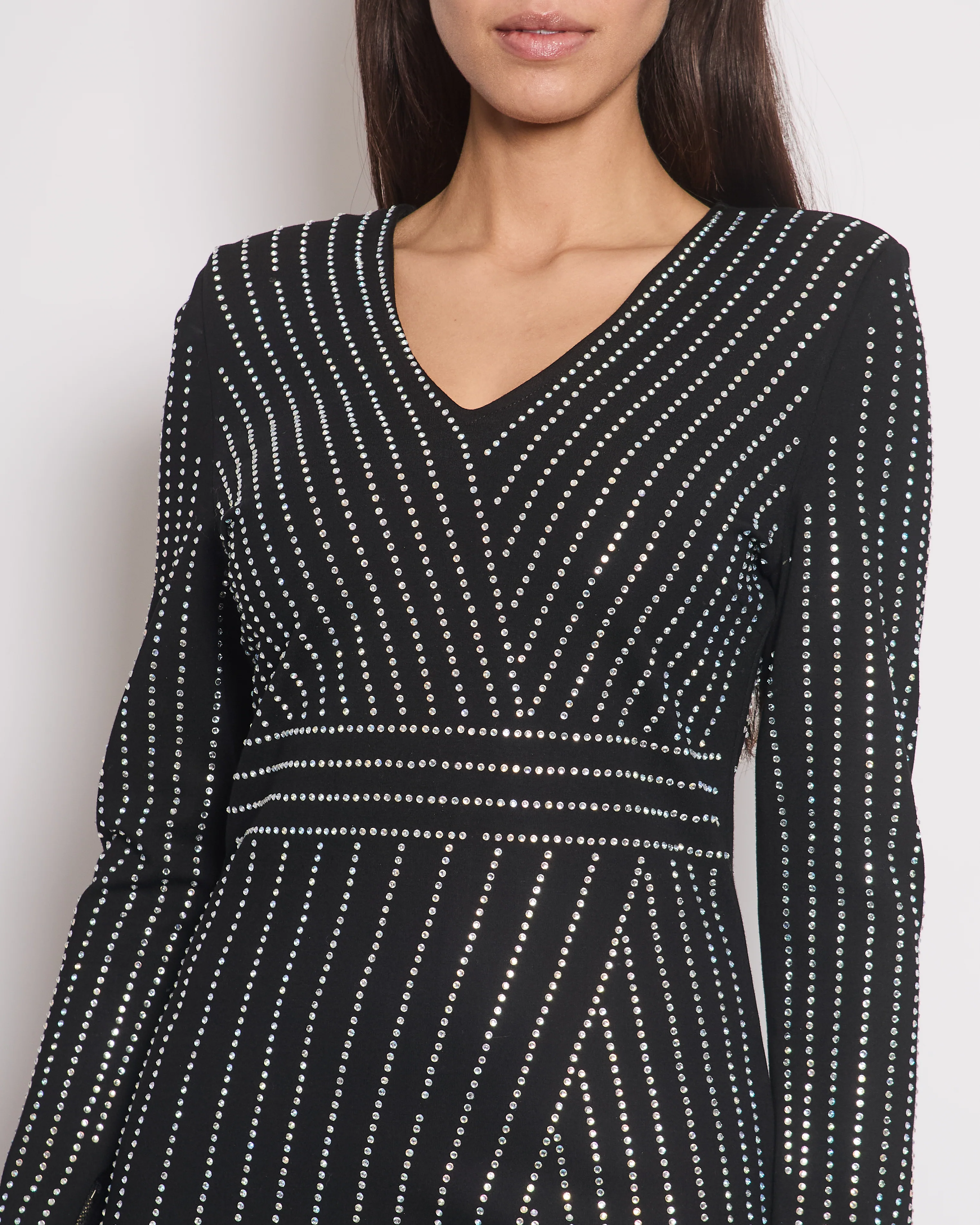 Balmain Black Mini Dress with Crystals Detailing FR L (UK 12-14) - Image 3
