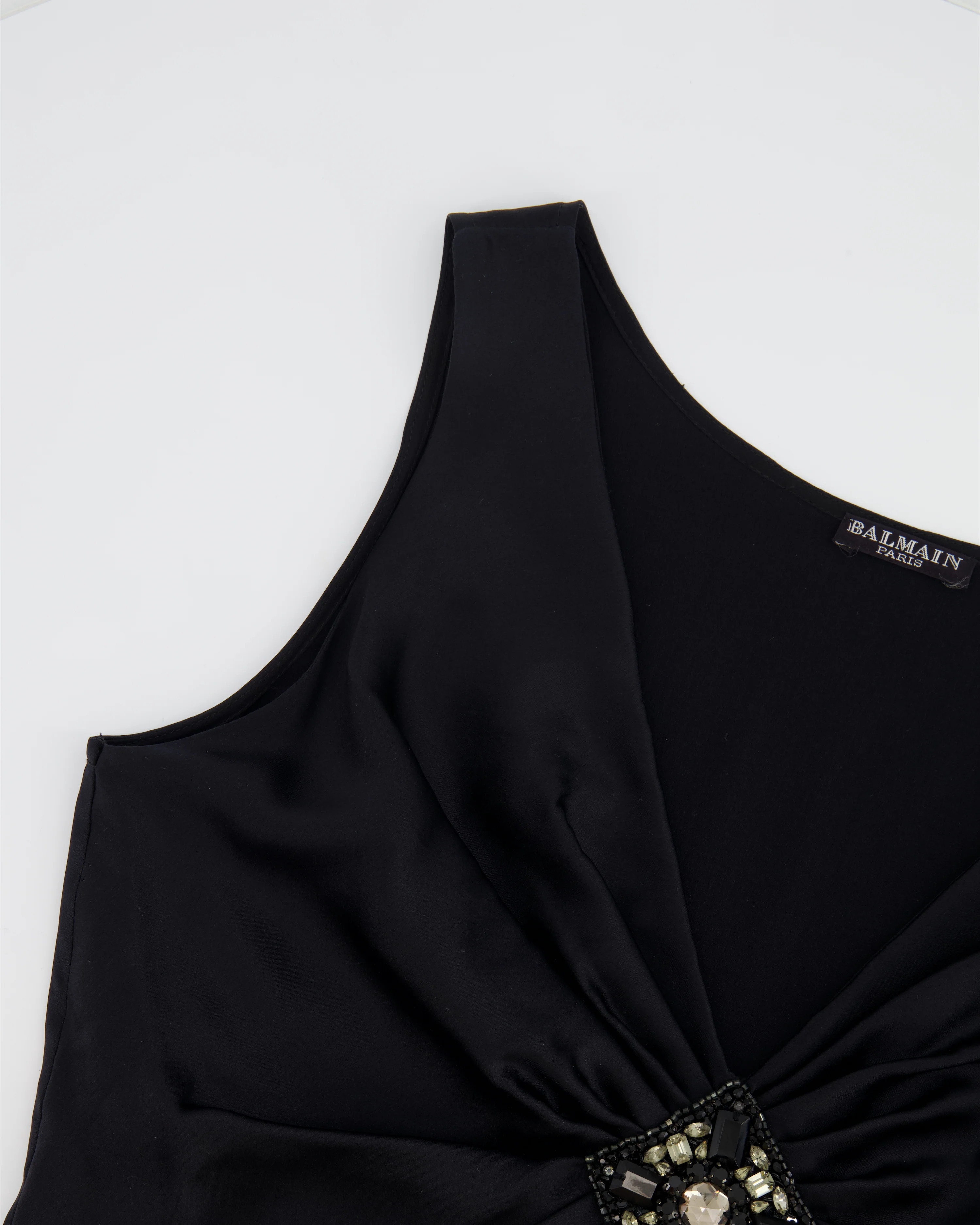 Balmain Black Sleeveless Top with Embellishment Detail FR 36 (UK 8) - Image 3