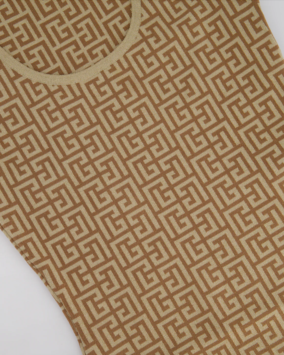 Balmain Gold Metallic Logo Print Bodysuit Size FR 36 (UK 8) - Image 9