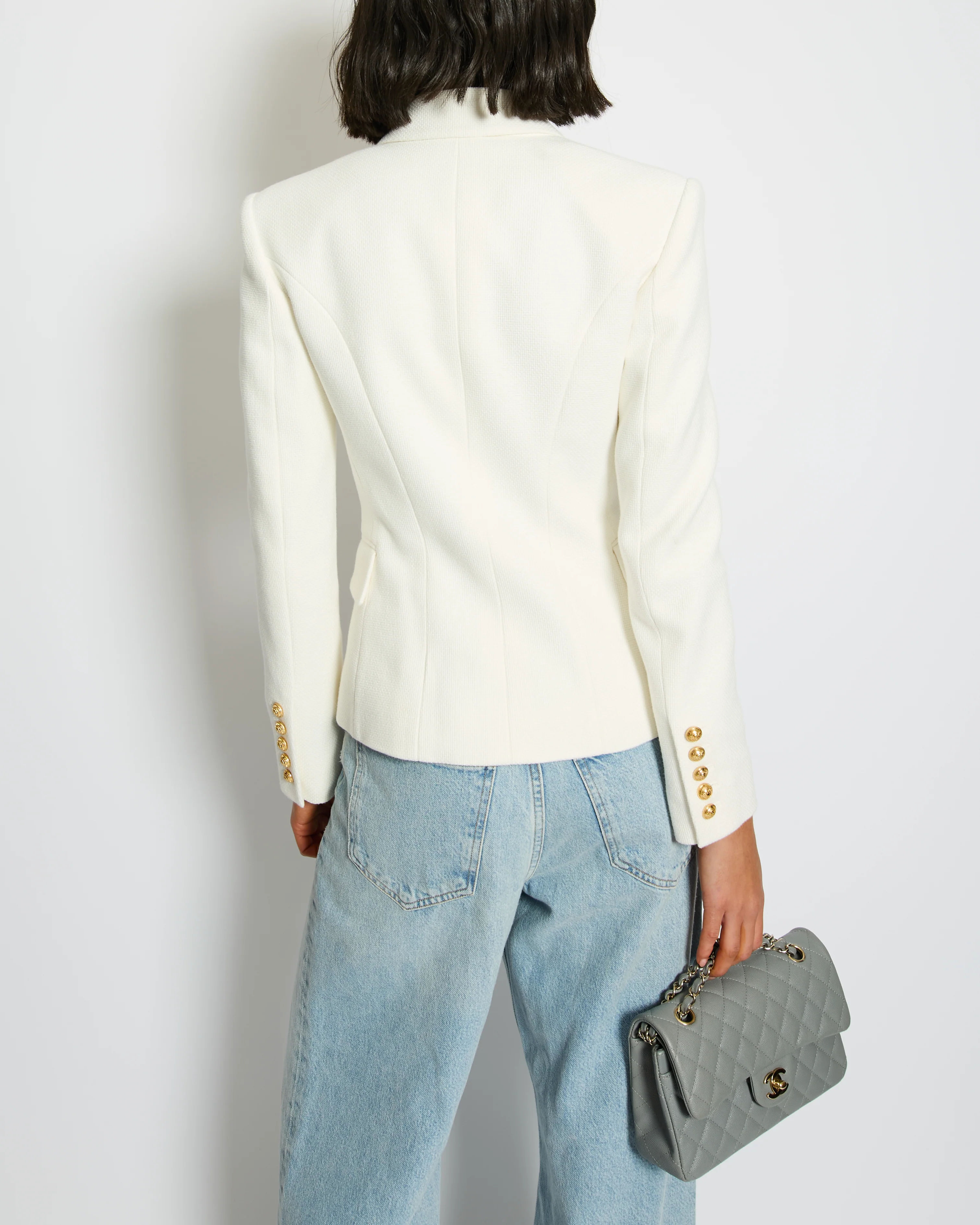 Balmain White Double Breasted Blazer Size FR 34 (UK 6) - Image 4