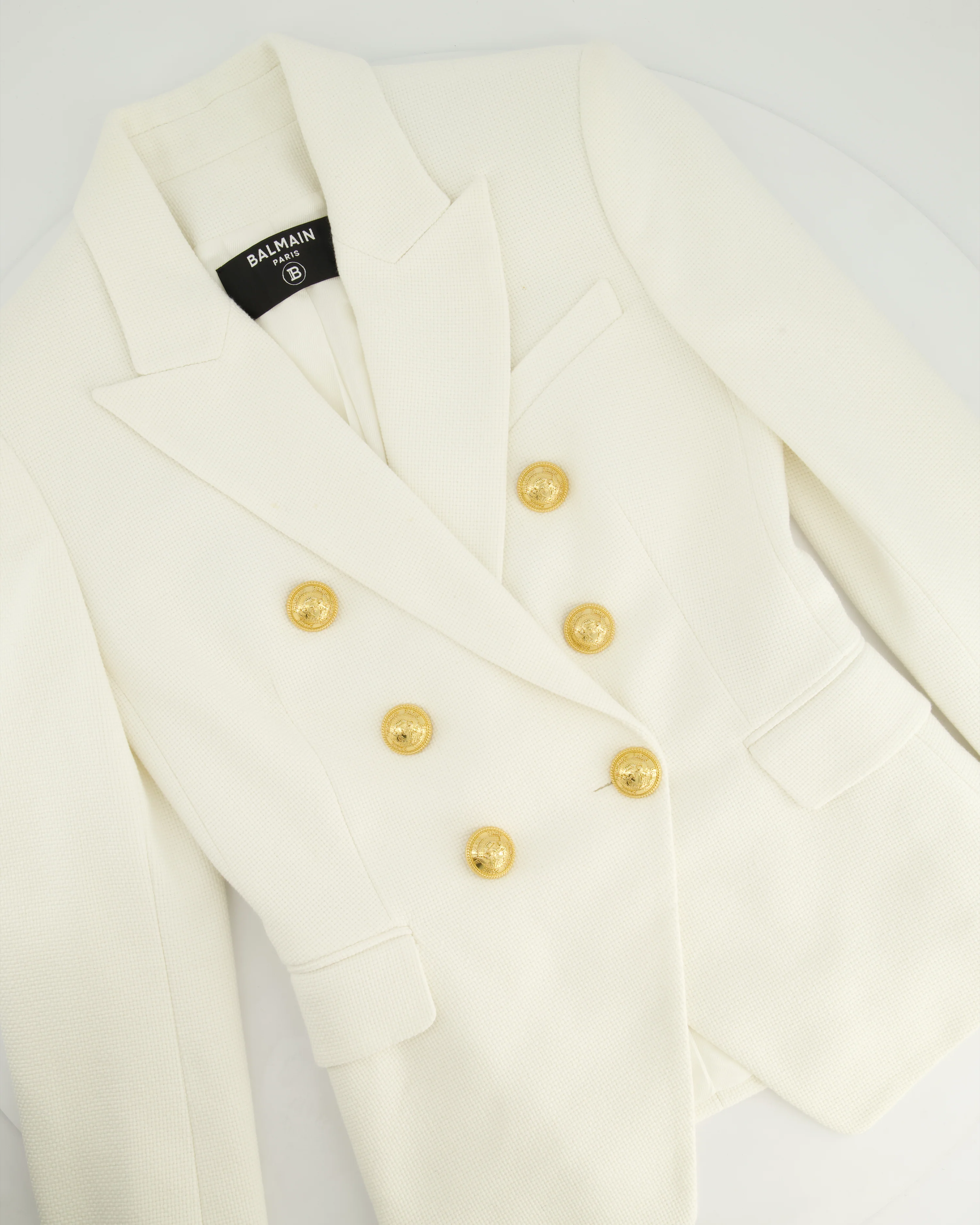 Balmain White Double Breasted Blazer Size FR 34 (UK 6) - Image 7