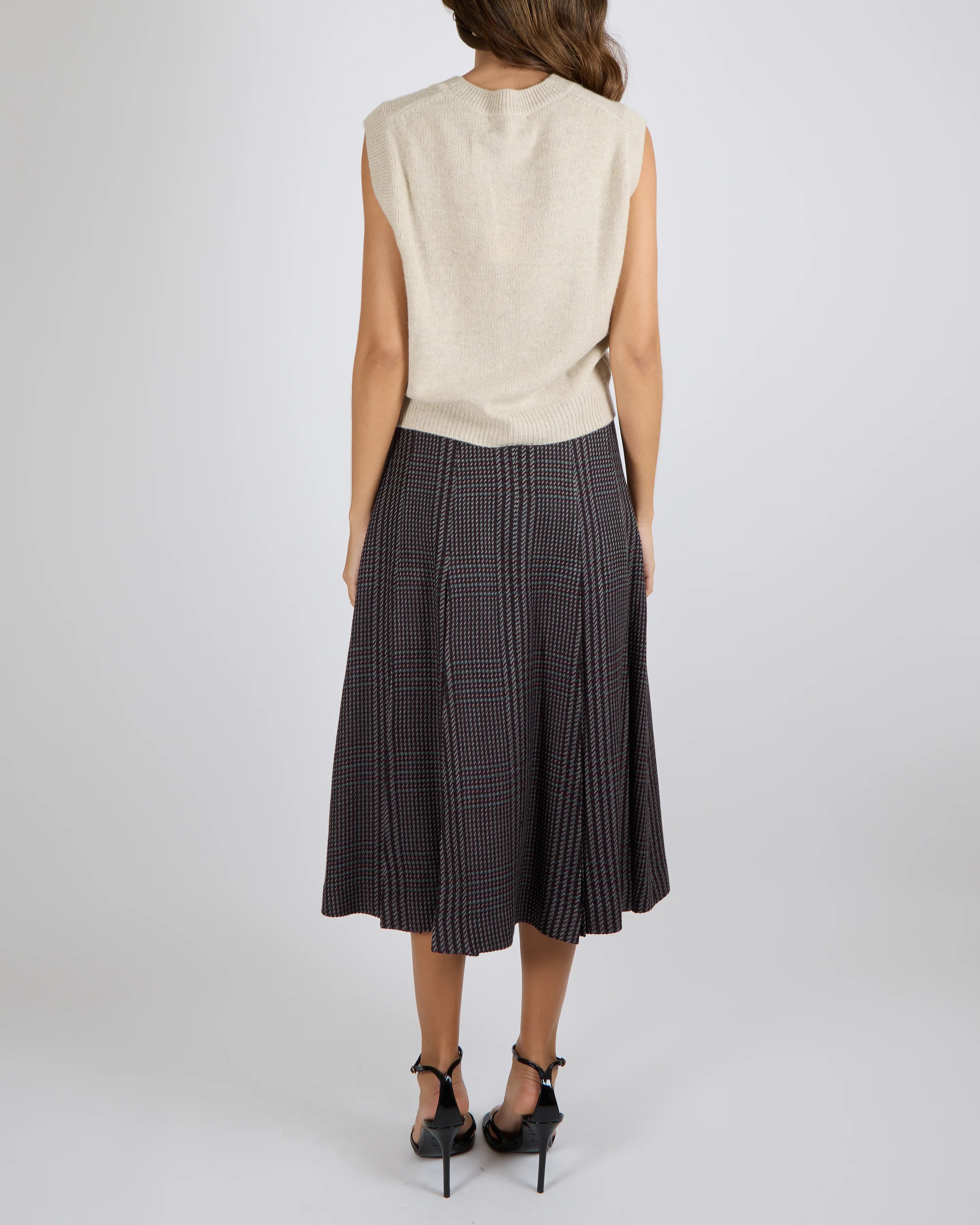 Bompard Cashmere Sleeveless Jumper Vest in Oatmeal Size L (UK 12) RRP £350 - Image 4