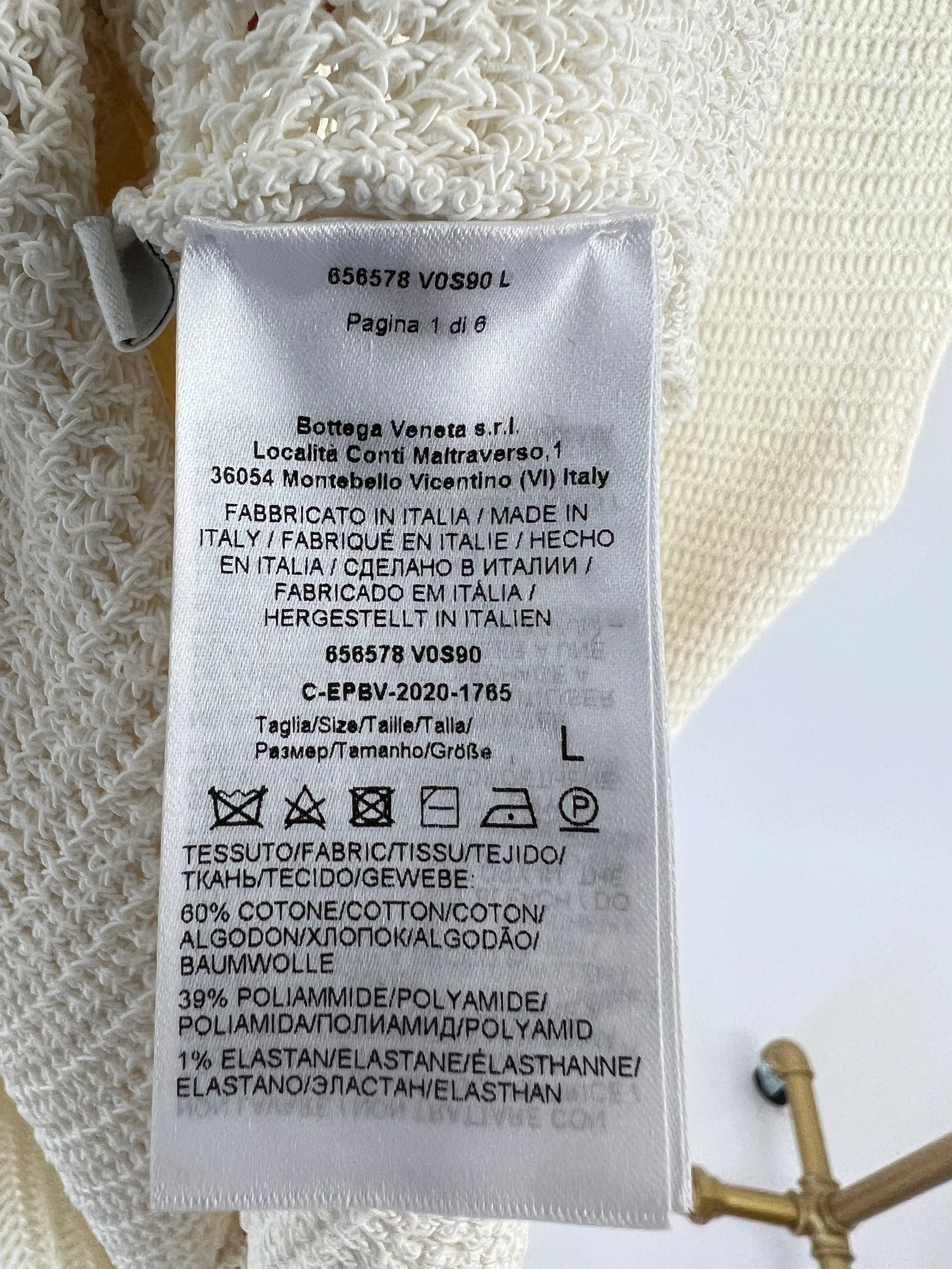 Bottega Cream Open-Knit Cotton Blend Mini Dress Size L (UK 14) - Image 14