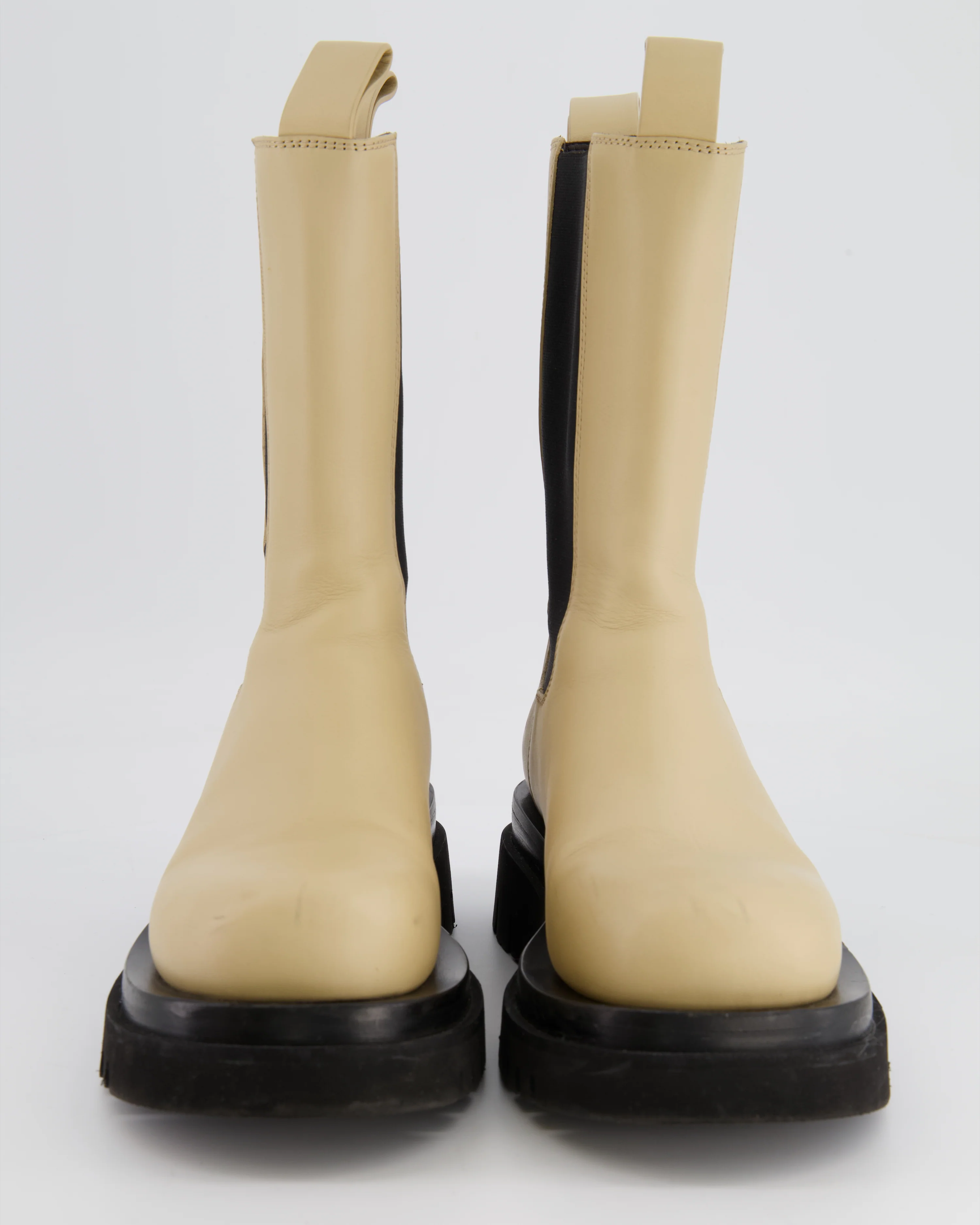 Bottega Veneta Beige and Black Lug Chelsea Boots Size EU 37 RRP £1,080 - Image 3
