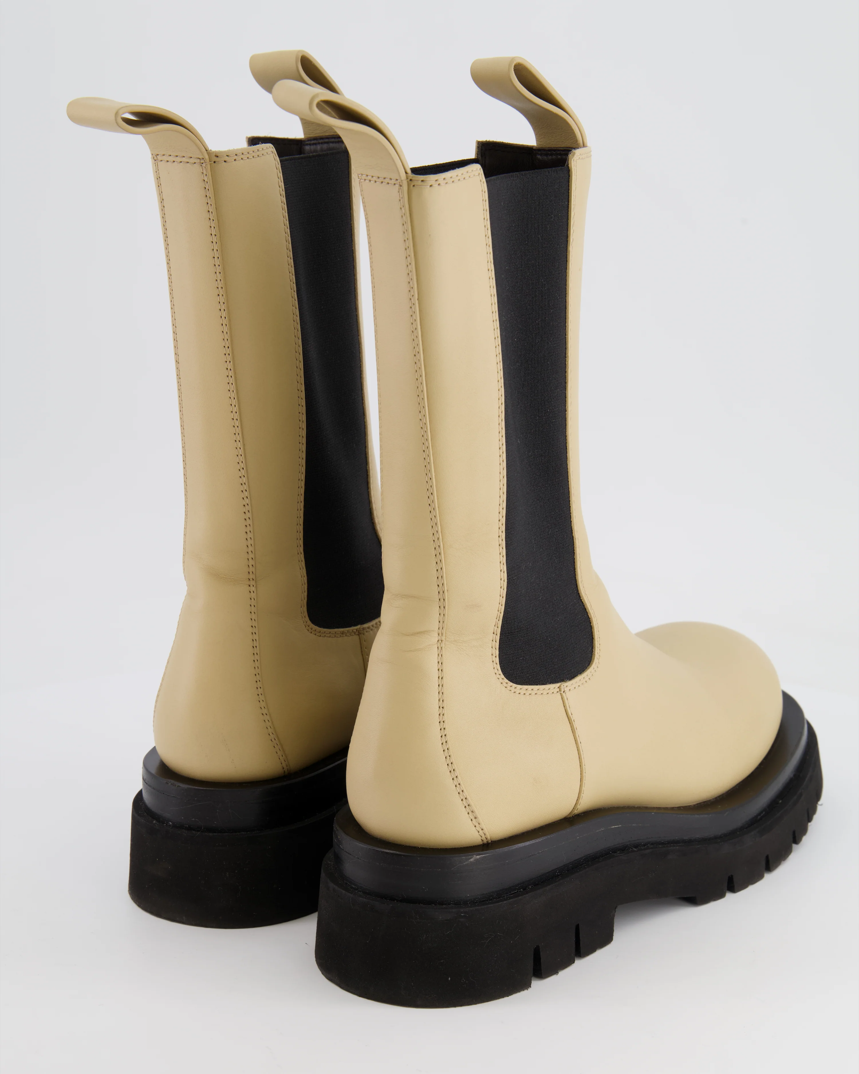 Bottega Veneta Beige and Black Lug Chelsea Boots Size EU 37 RRP £1,080 - Image 5
