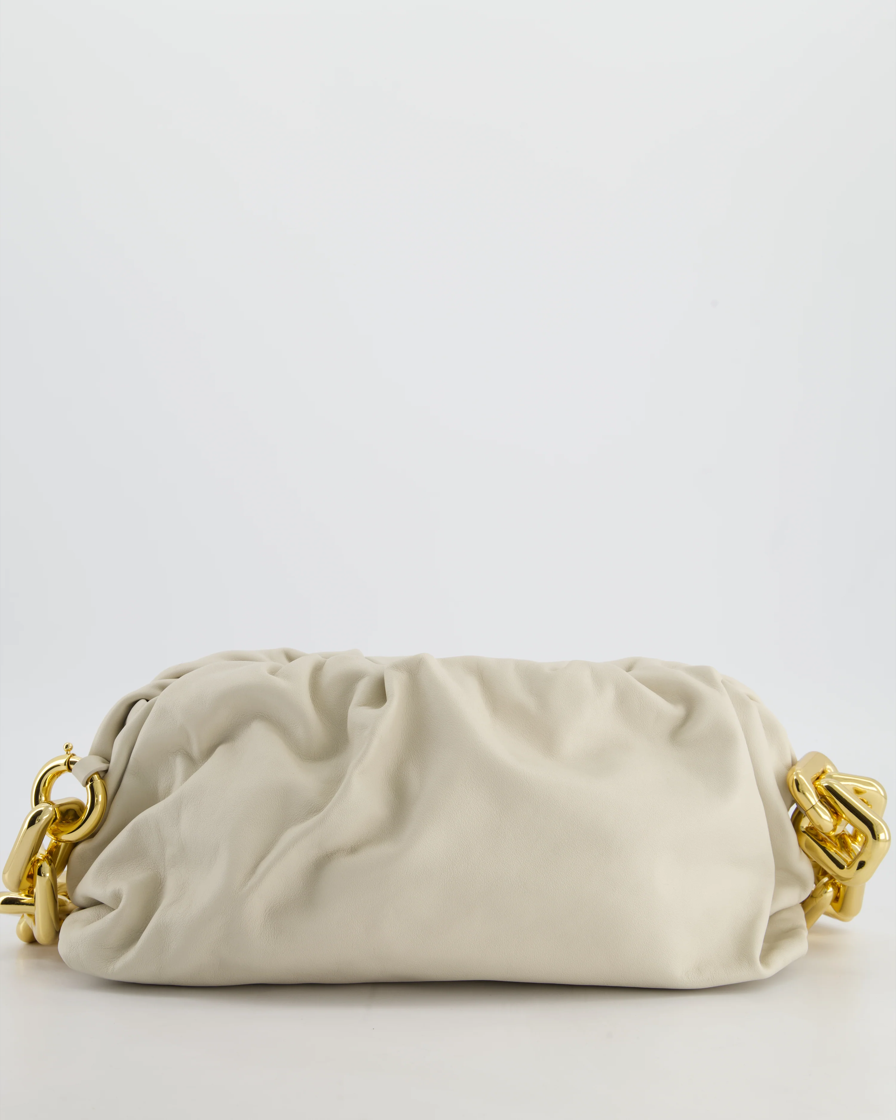 Bottega Veneta Beige Chain Pouch Bag in Soft Nappa Leather with Gold Hardware - Image 13