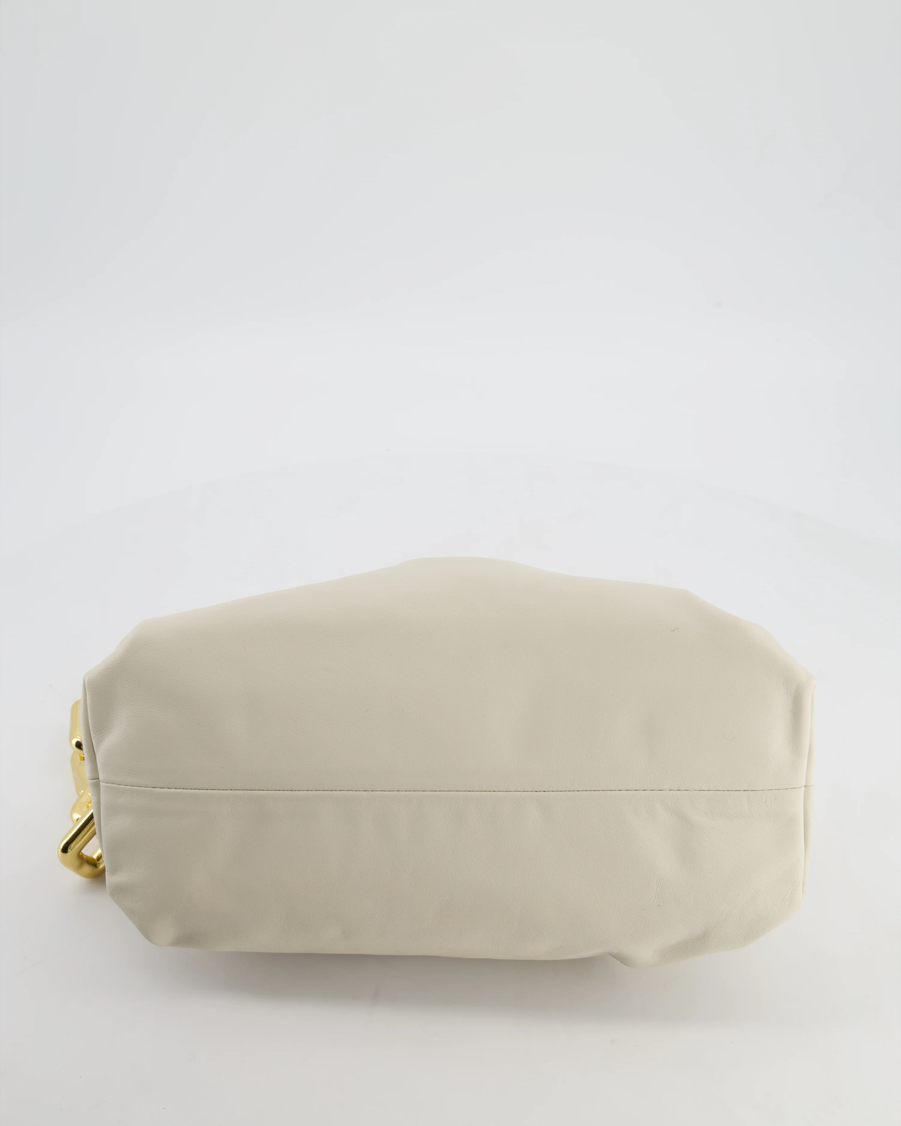 Bottega Veneta Beige Chain Pouch Bag in Soft Nappa Leather with Gold Hardware - Image 17