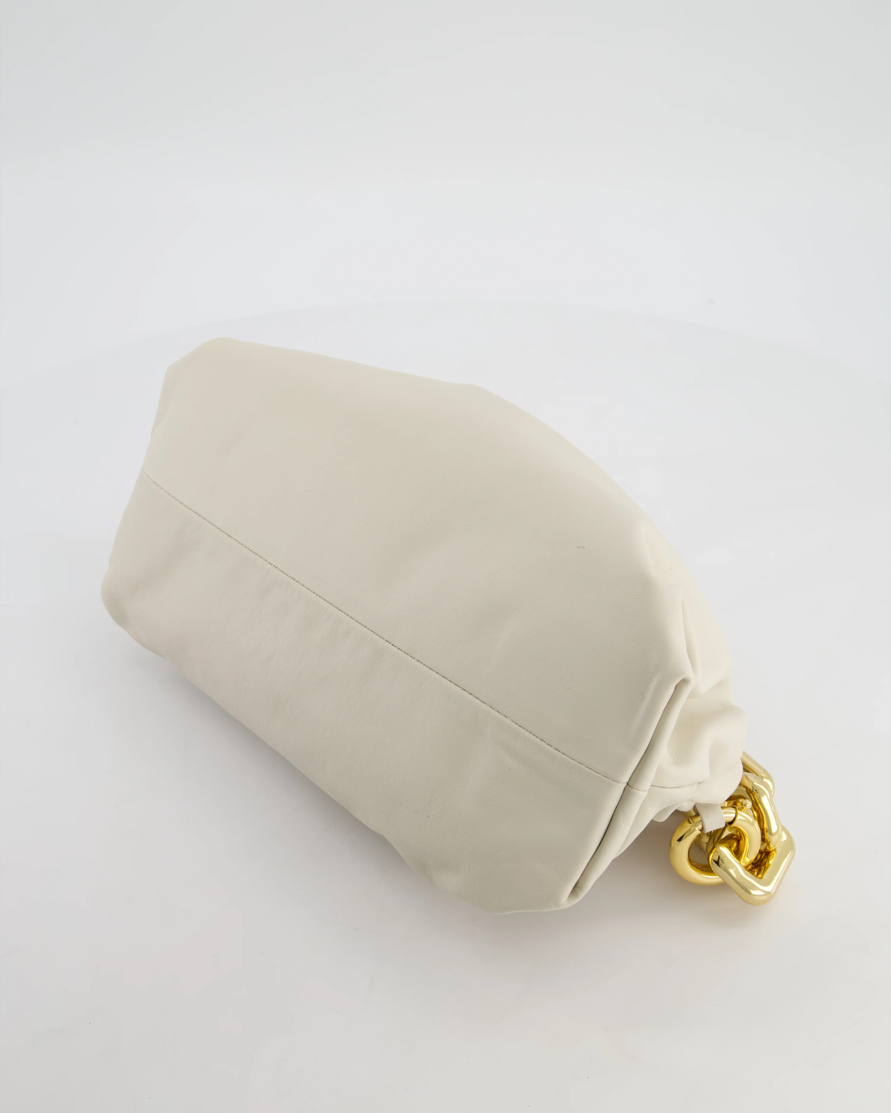 Bottega Veneta Beige Chain Pouch Bag in Soft Nappa Leather with Gold Hardware - Image 18