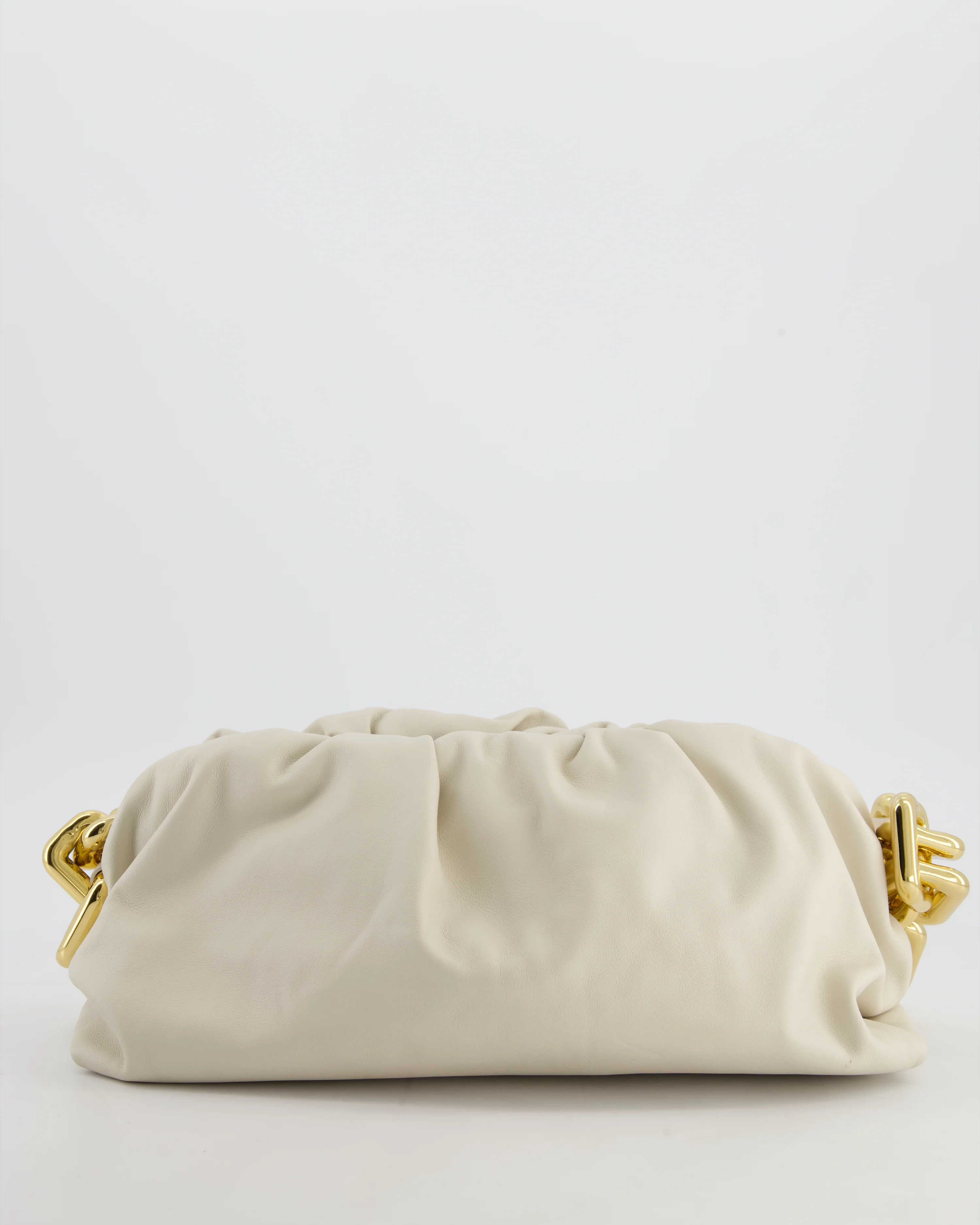 Bottega Veneta Beige Chain Pouch Bag in Soft Nappa Leather with Gold Hardware - Image 5