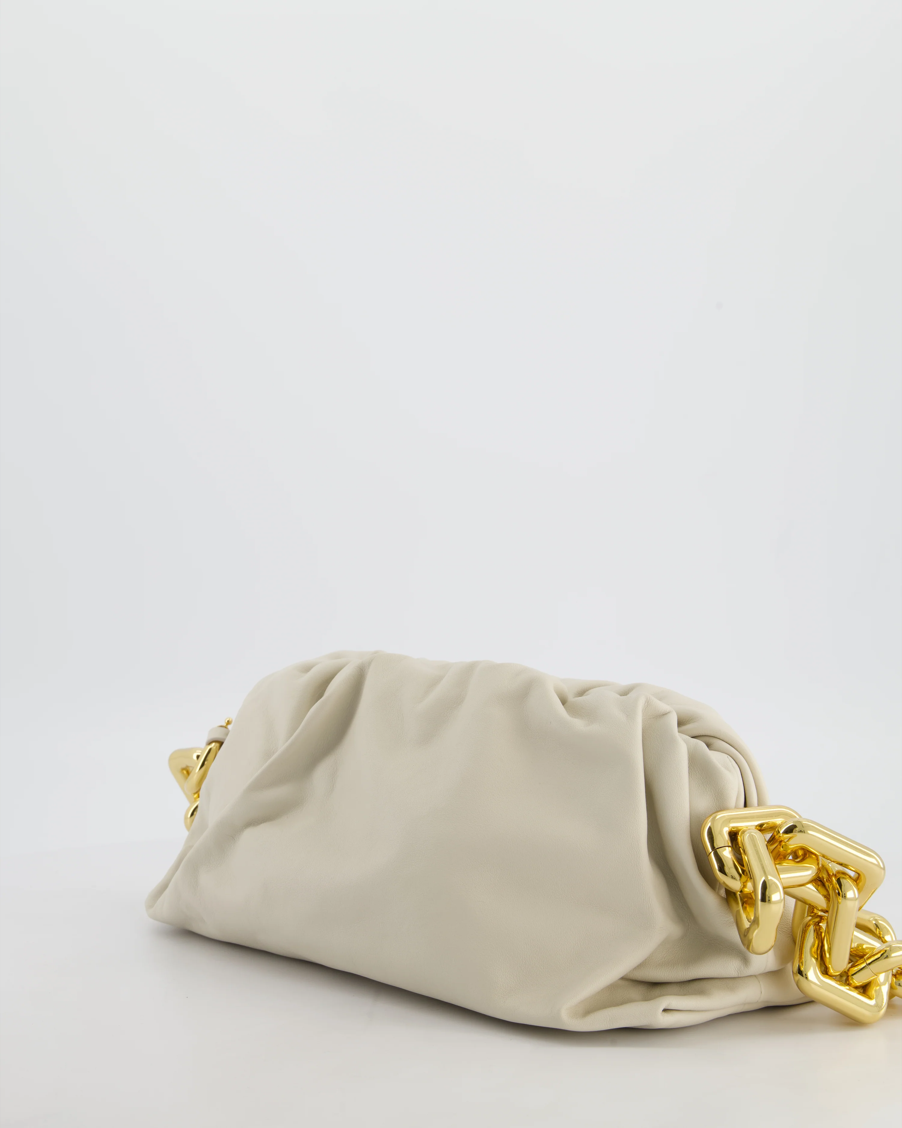 Bottega Veneta Beige Chain Pouch Bag in Soft Nappa Leather with Gold Hardware - Image 8