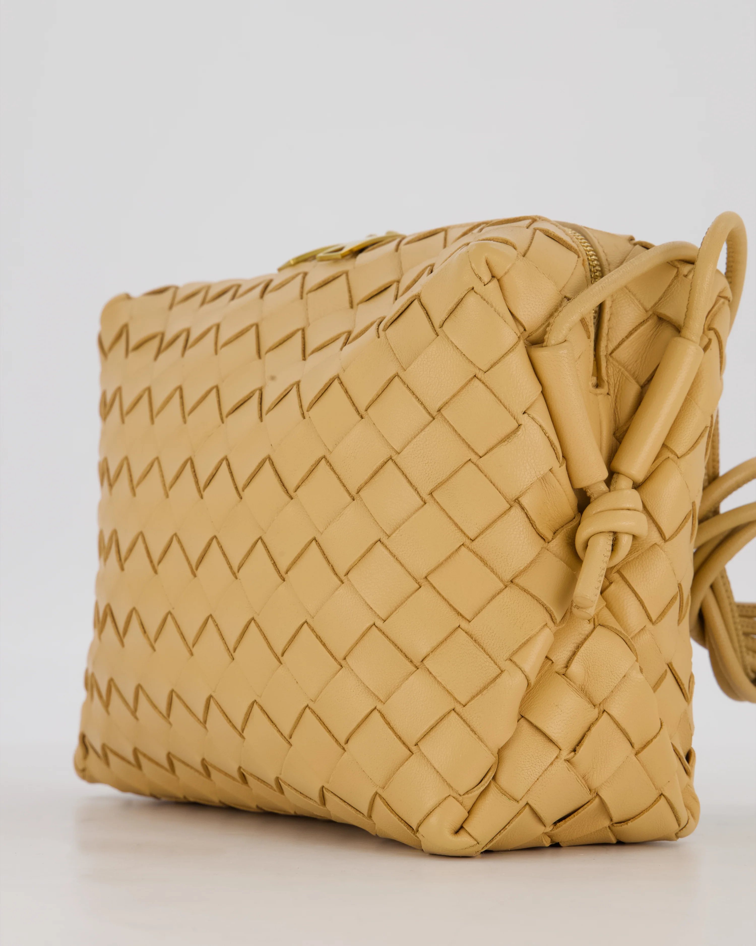 Bottega Veneta Beige Medium Loop Intrecciato Camera Bag in Lambskin Leather - Image 11