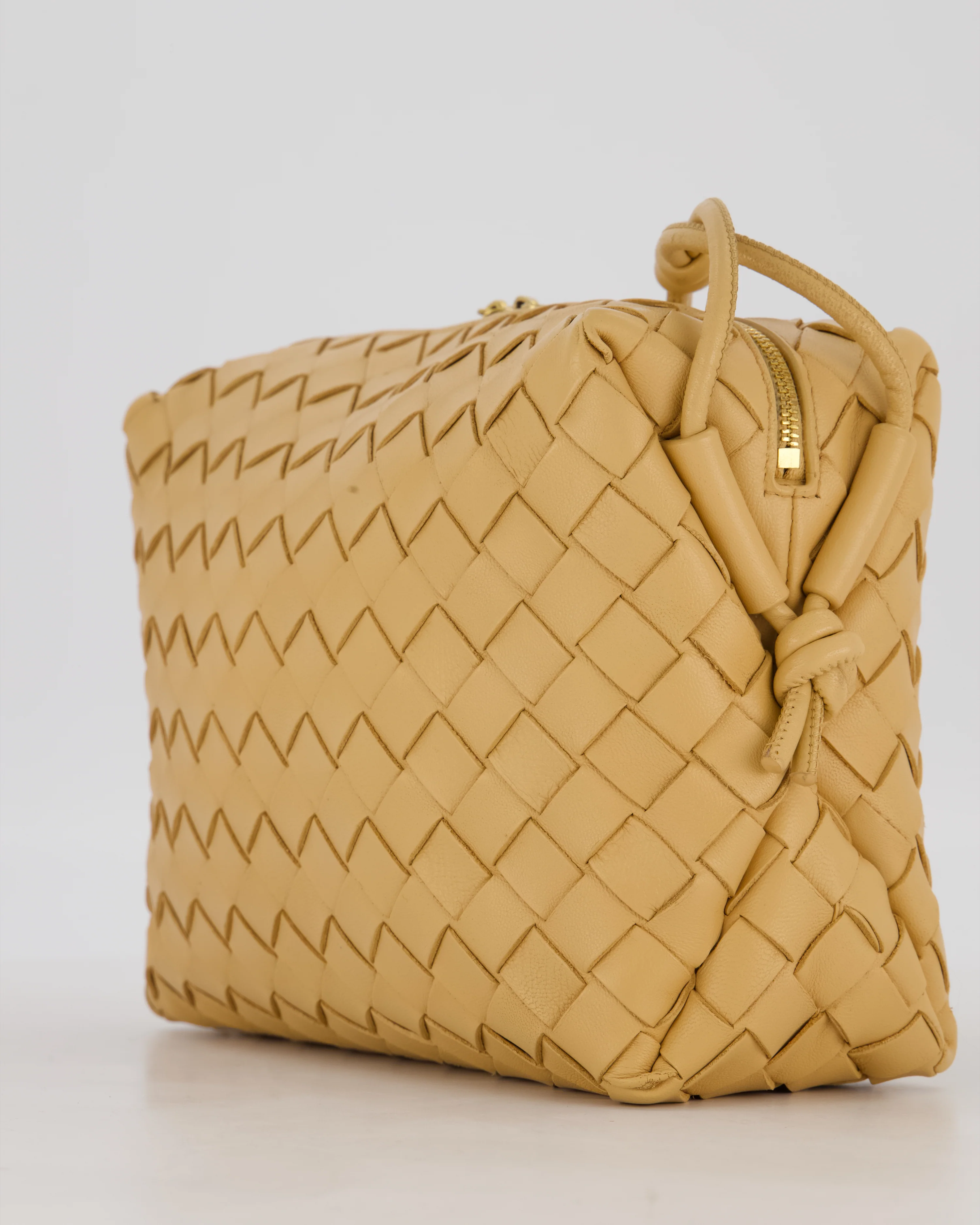 Bottega Veneta Beige Medium Loop Intrecciato Camera Bag in Lambskin Leather - Image 12