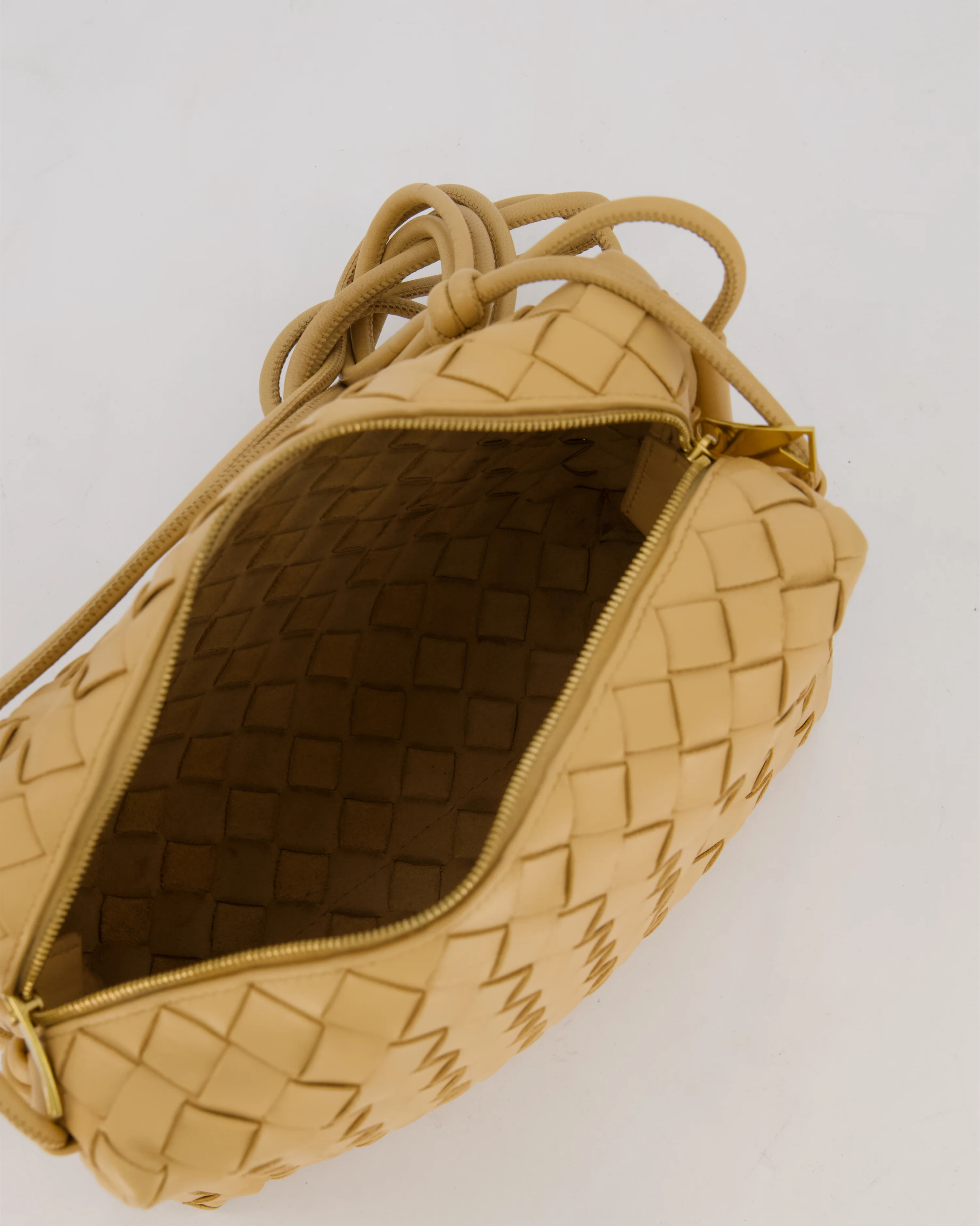 Bottega Veneta Beige Medium Loop Intrecciato Camera Bag in Lambskin Leather - Image 16