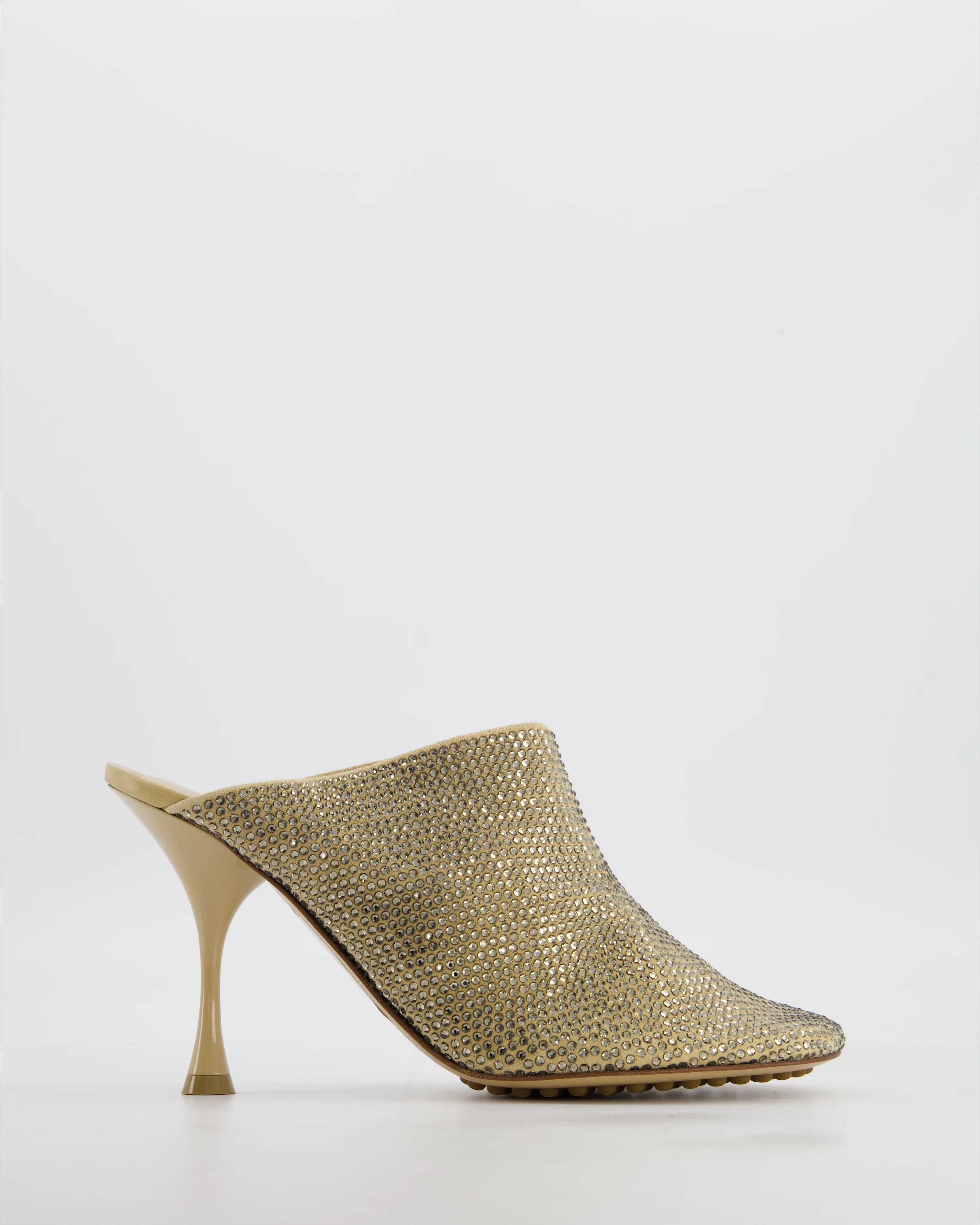 Bottega Veneta Beige Rhinestone Dot Sock Mules Size EU 39