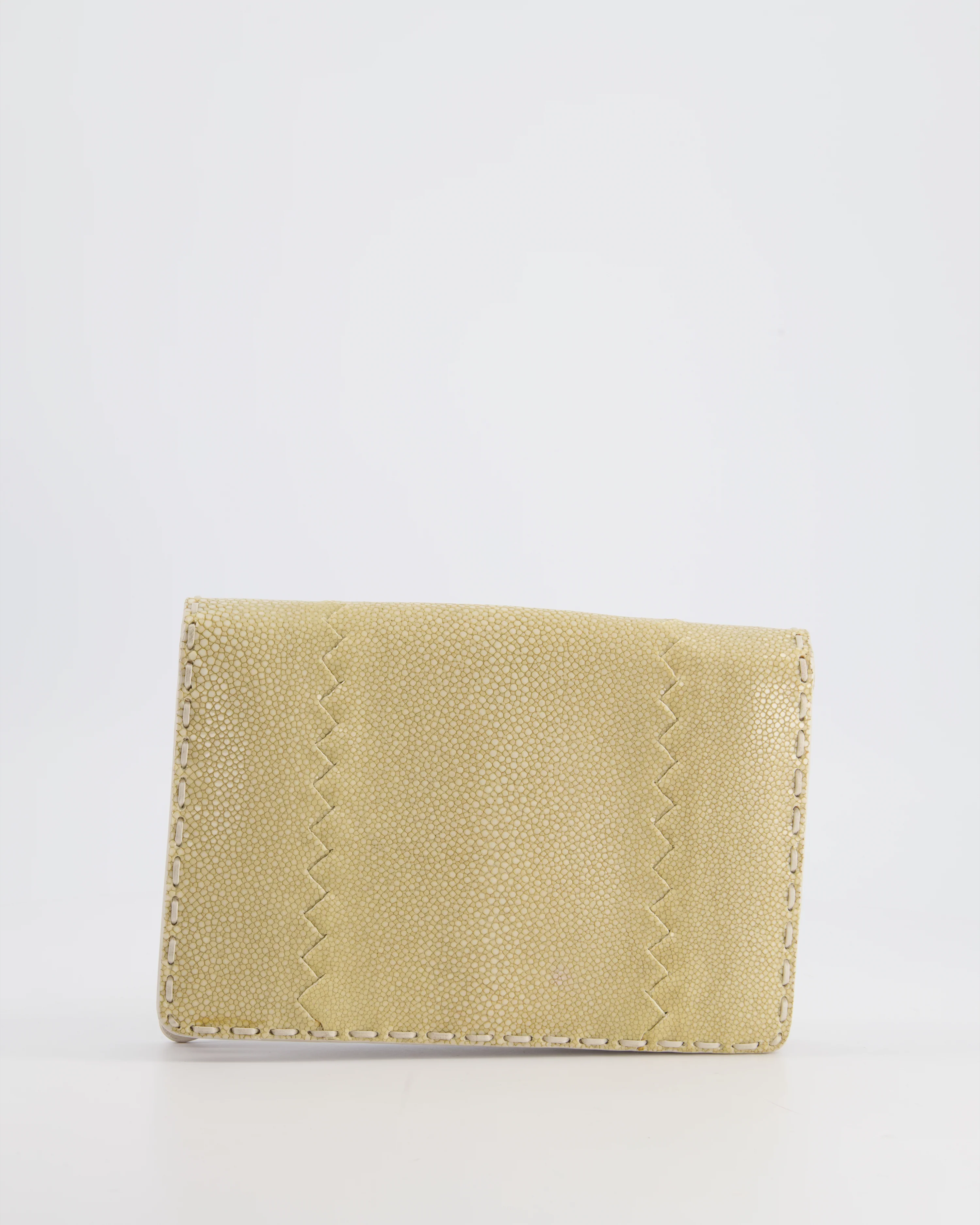 Bottega Veneta Beige Stingray Envelope Double Flap Clutch Bag - Image 5