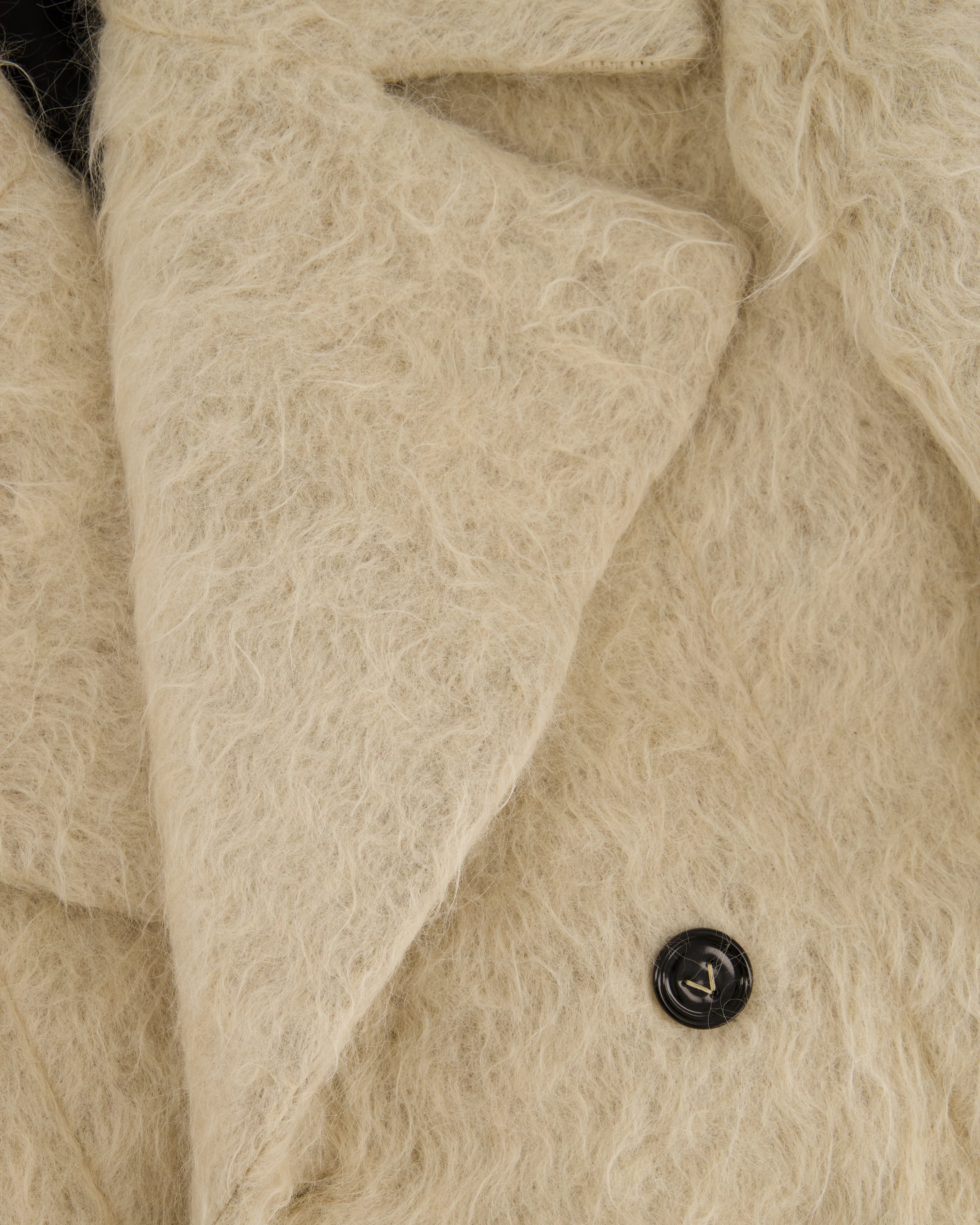 Bottega Veneta Beige Wavy Brushed Double Breasted Coat with Lapel Detail IT 42 (UK 10) - Image 3