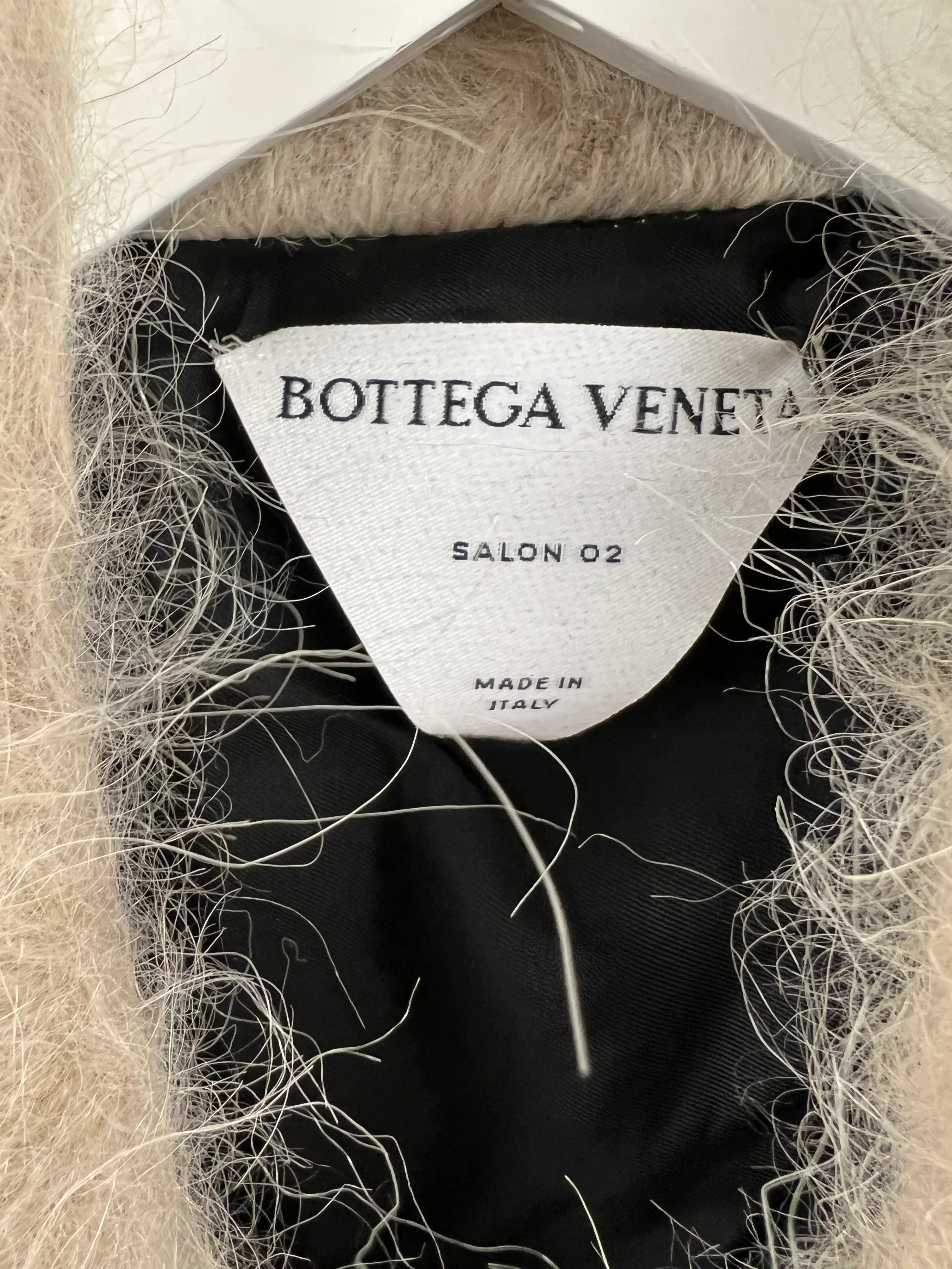 Bottega Veneta Beige Wavy Brushed Double Breasted Coat with Lapel Detail IT 42 (UK 10) - Image 8