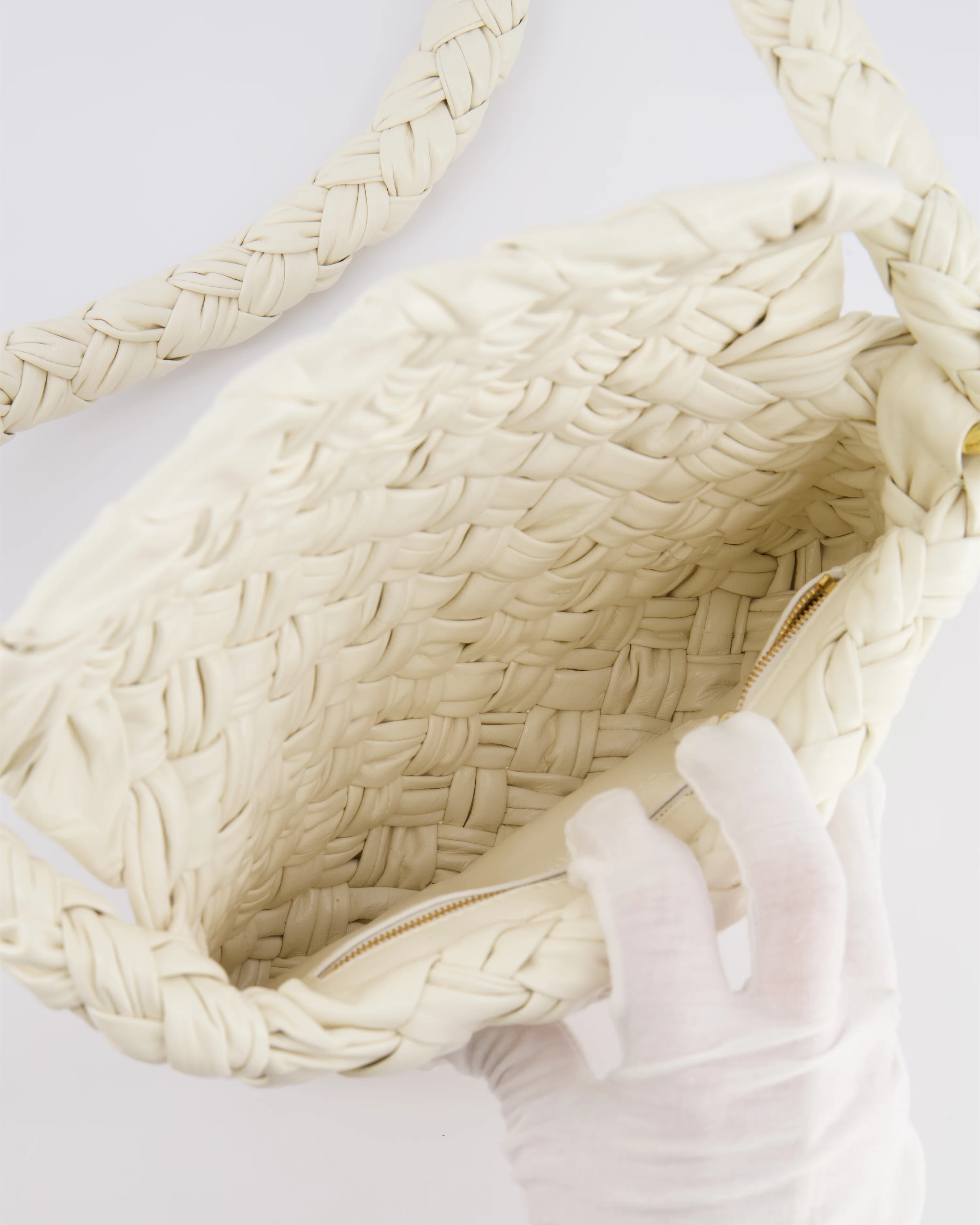 Bottega Veneta Bone White Small Kalimero Leather Citta Bag with Gold Hardware RRP £3,140 - Image 22