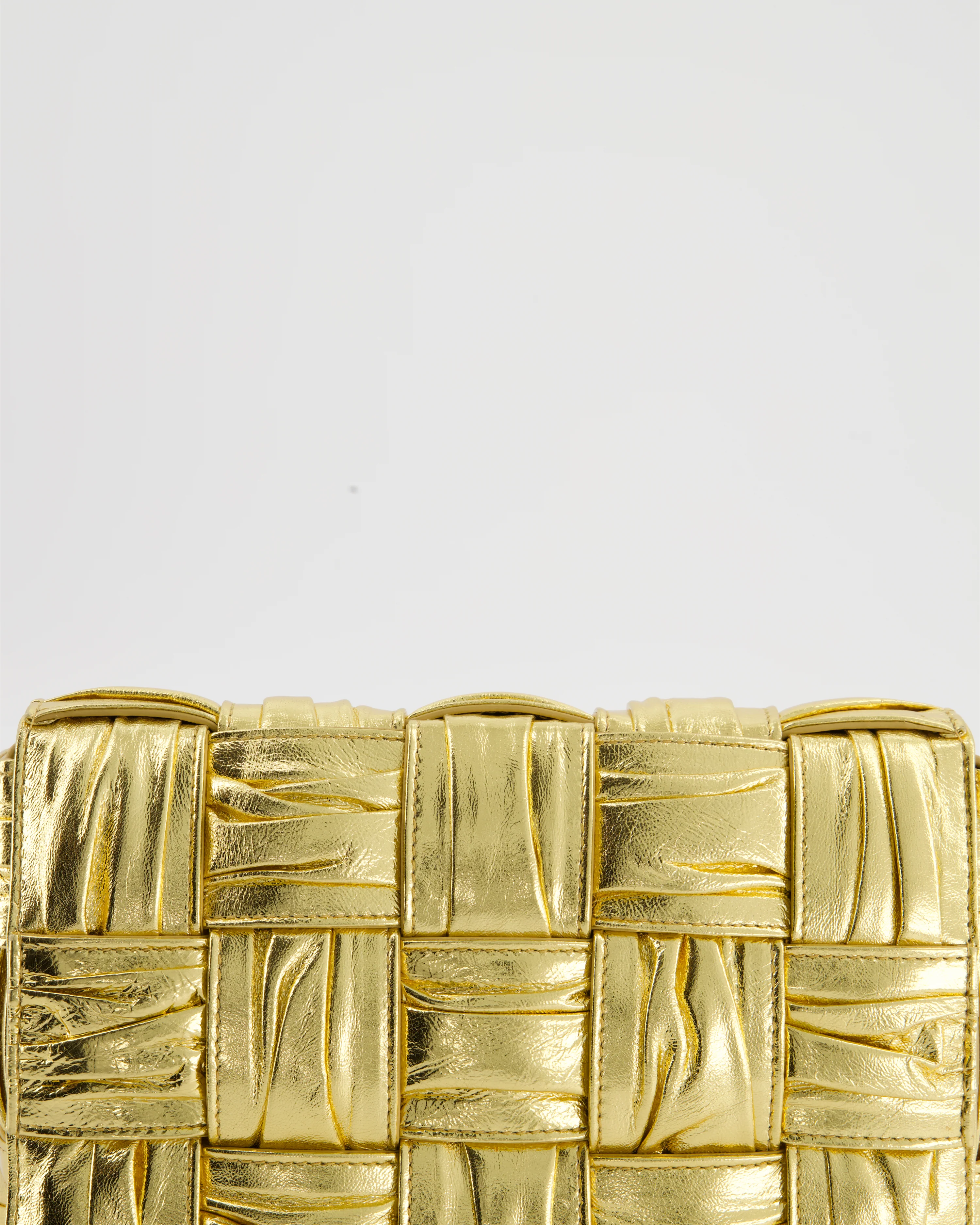 Bottega Veneta Cassette Padded Bag in Gold Metallic Calfskin Leather with Gold Hardware - Image 14