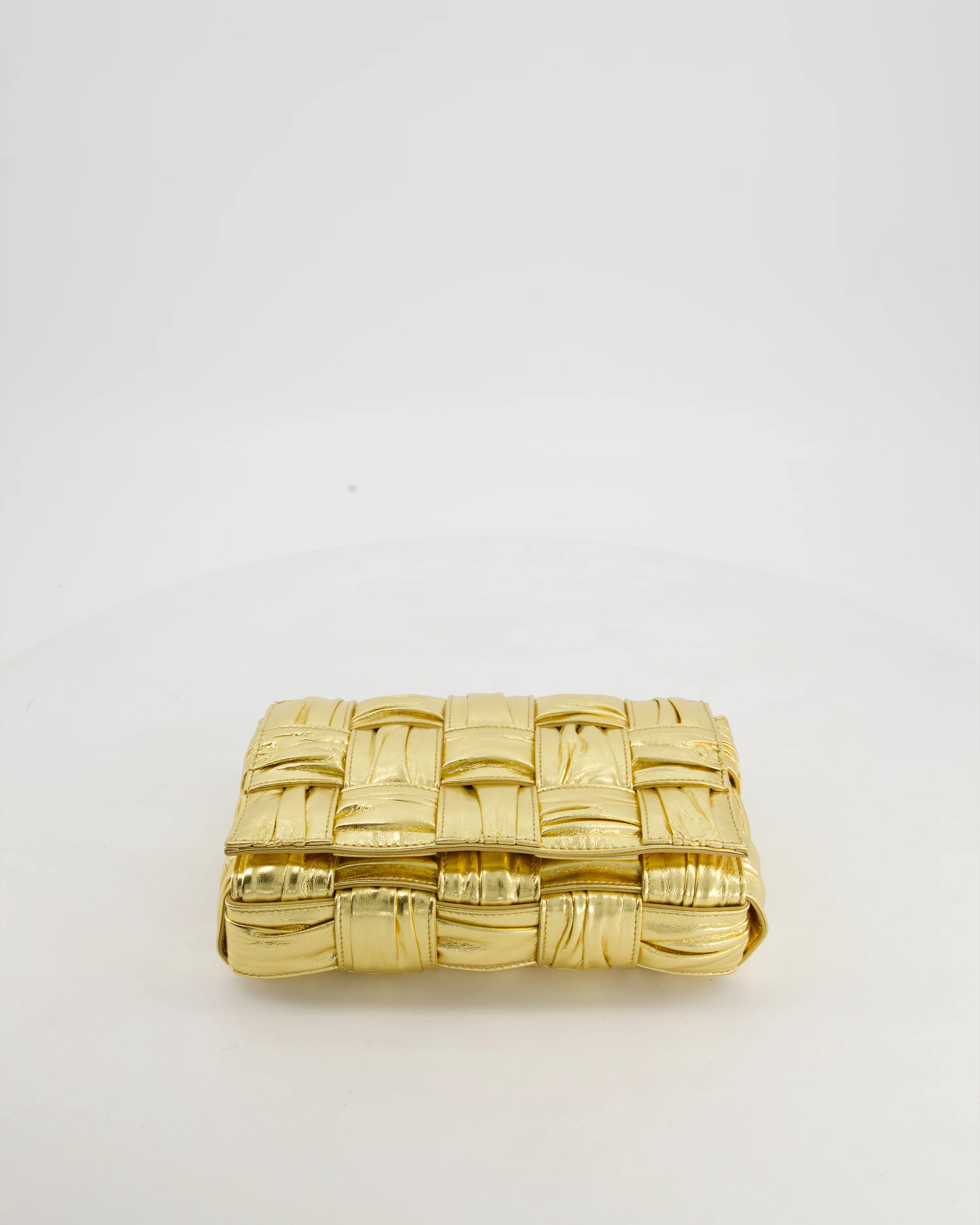 Bottega Veneta Cassette Padded Bag in Gold Metallic Calfskin Leather with Gold Hardware - Image 17