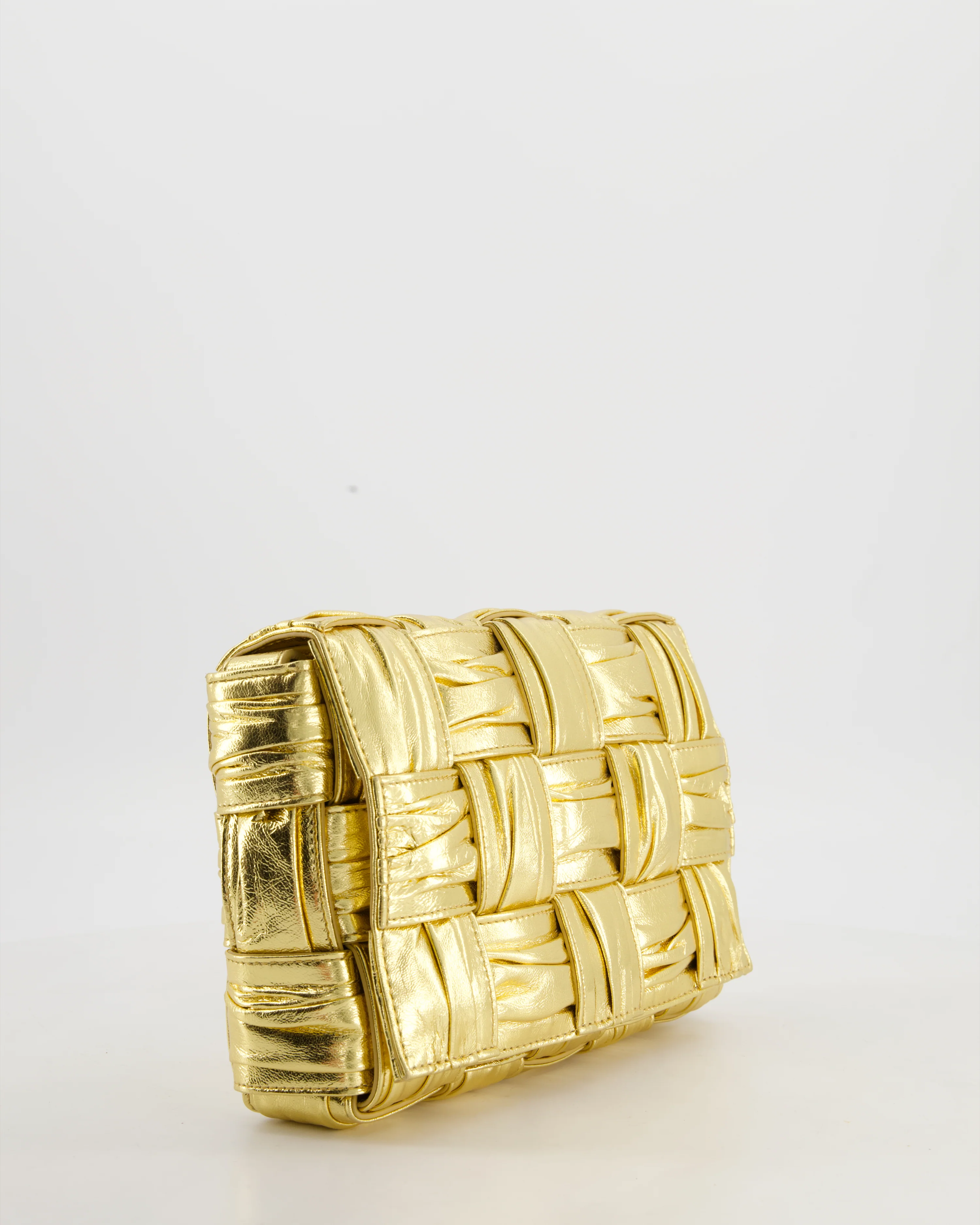 Bottega Veneta Cassette Padded Bag in Gold Metallic Calfskin Leather with Gold Hardware - Image 3