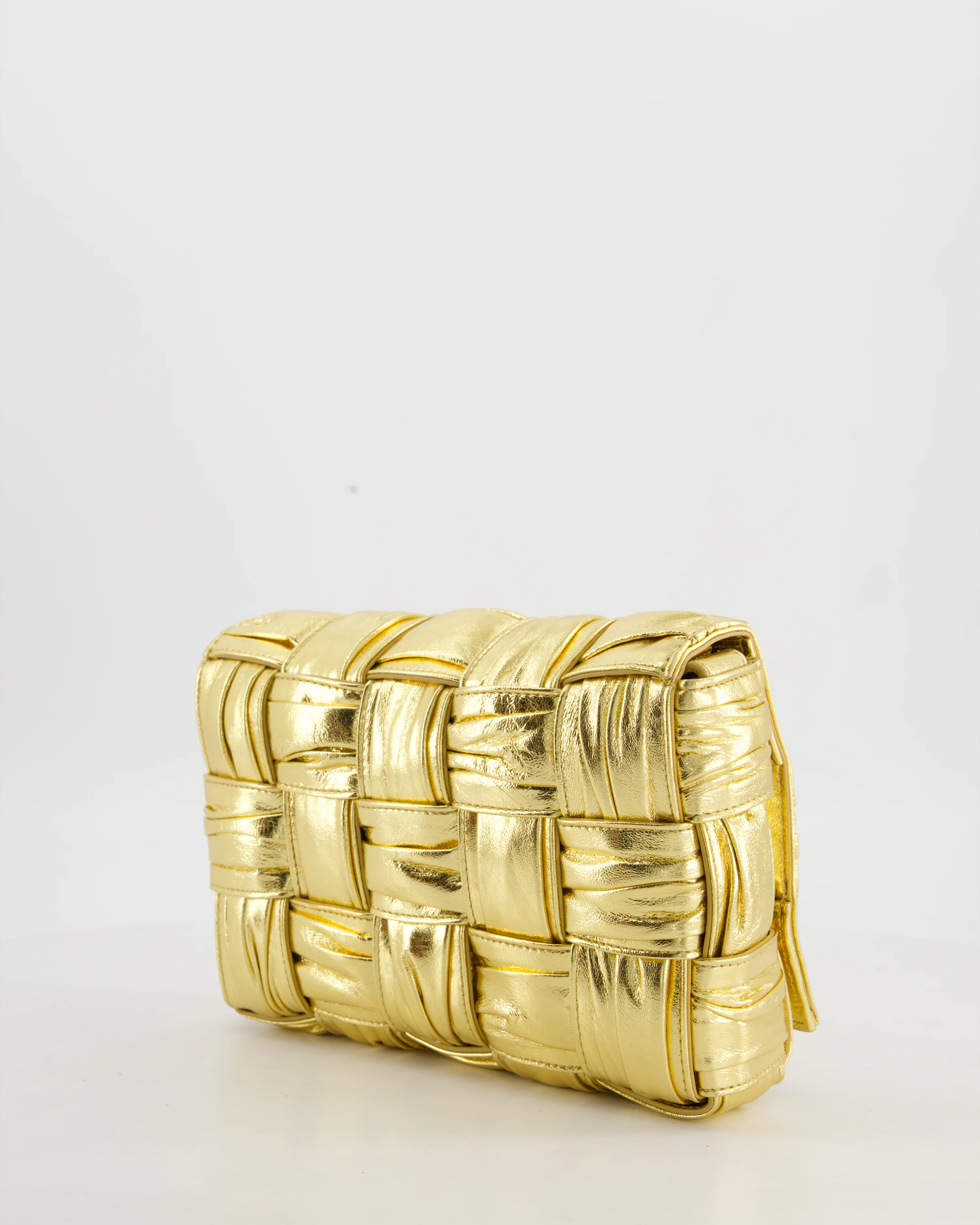 Bottega Veneta Cassette Padded Bag in Gold Metallic Calfskin Leather with Gold Hardware - Image 5