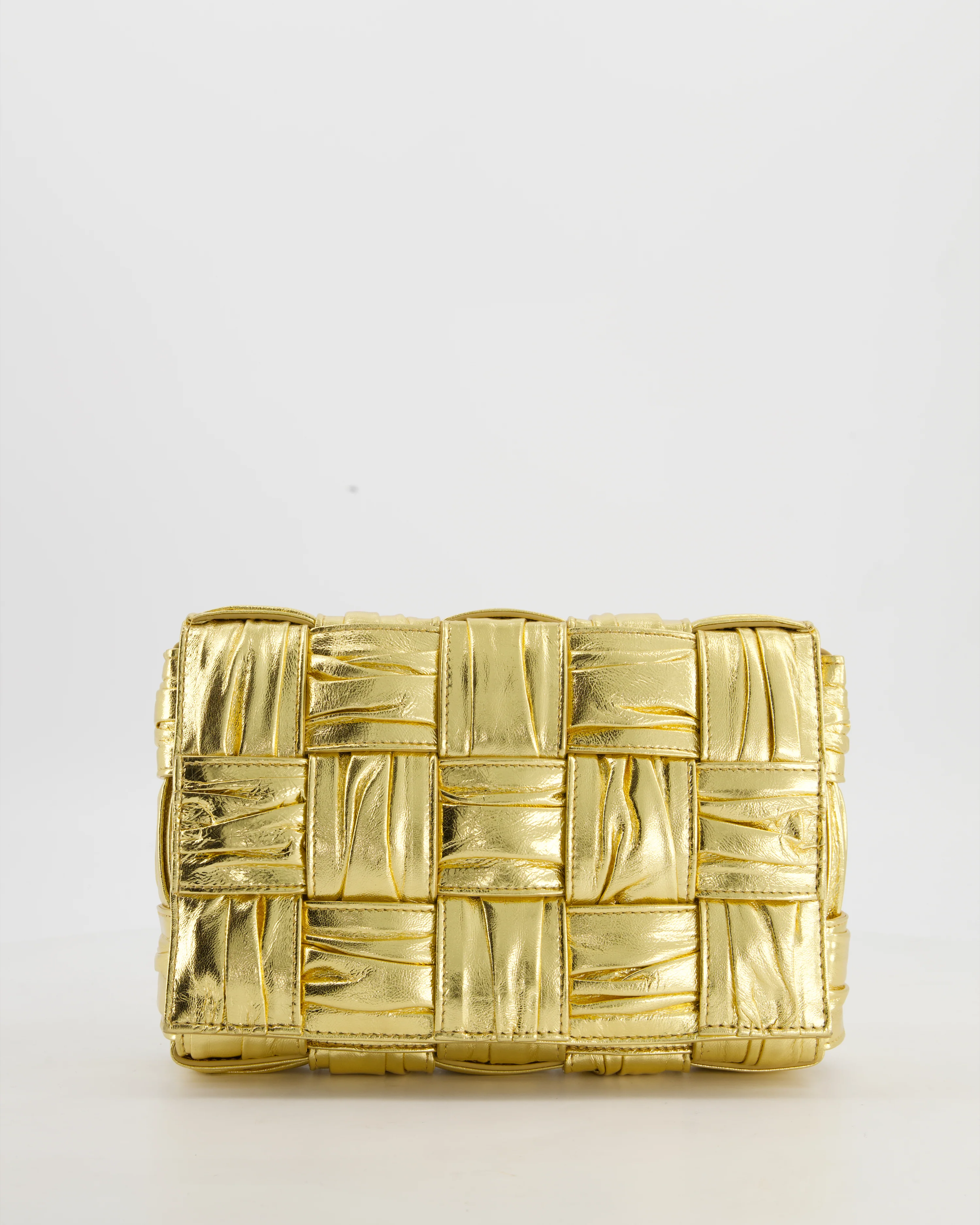 Bottega Veneta Cassette Padded Bag in Gold Metallic Calfskin Leather with Gold Hardware - Image 6