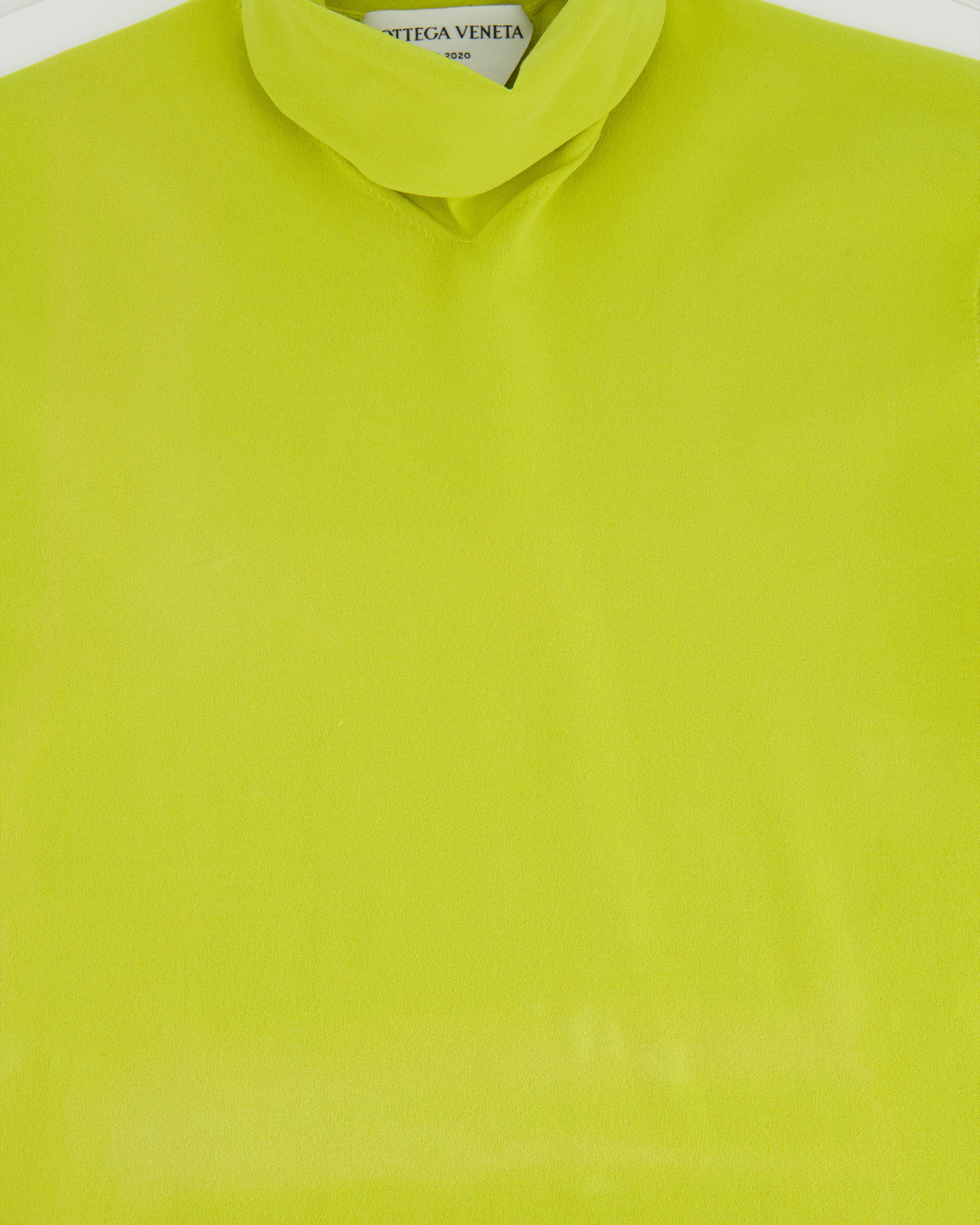 Bottega Veneta Lime Long-Sleeve Top with Turtleneck Detail Size S (UK 8) - Image 3