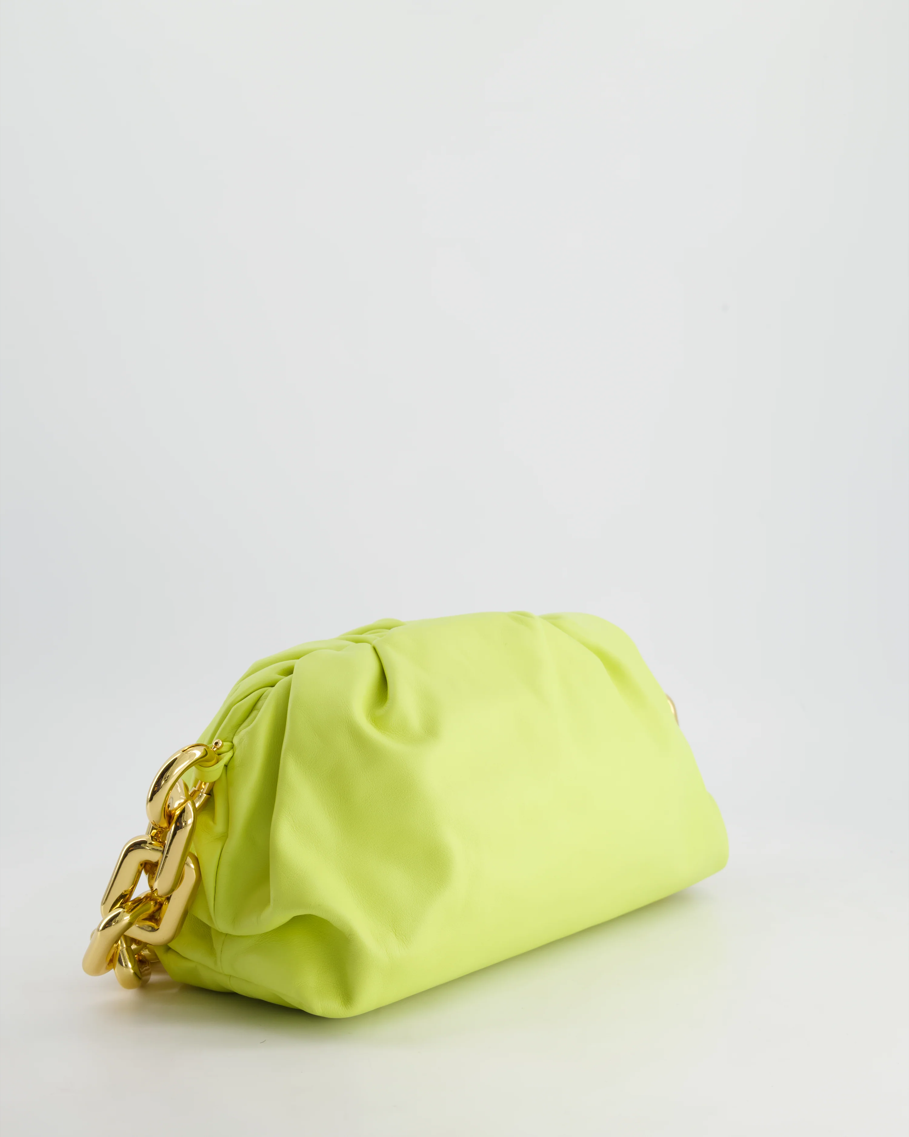 Bottega Veneta Lime Chain Pouch Bag in Nappa Leather with Gold Hardware - Image 8