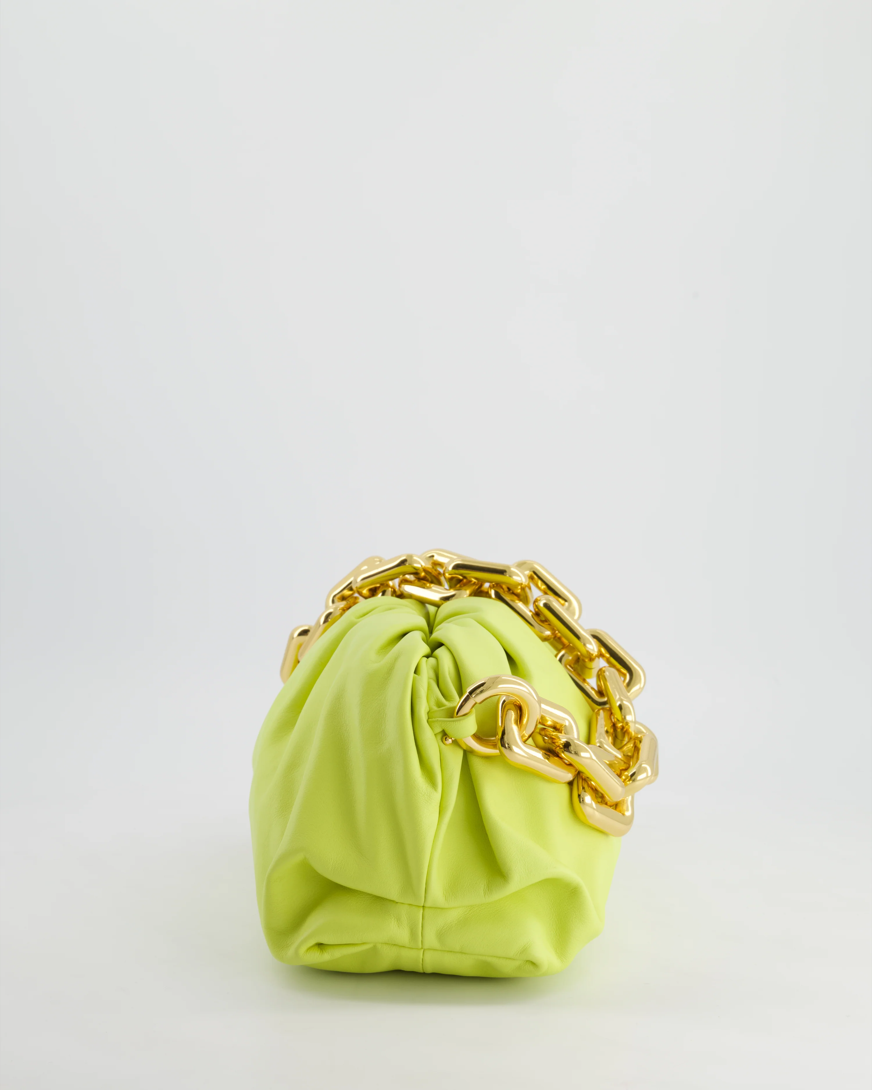 Bottega Veneta Lime Chain Pouch Bag in Nappa Leather with Gold Hardware - Image 9