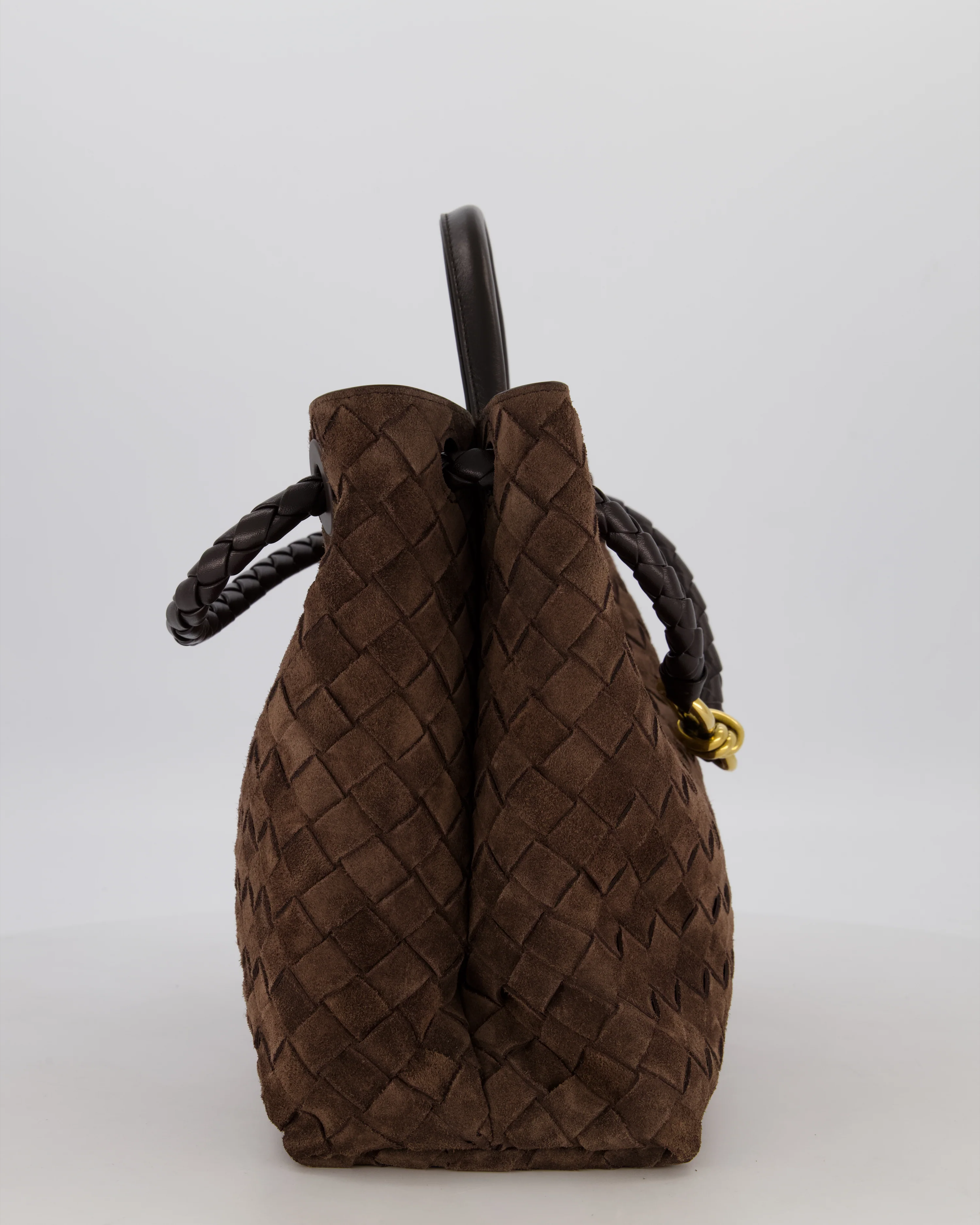 Bottega Veneta Medium Andiamo Bag in Fondant Intrecciato Suede Leather with Gold Hardware RRP £4,250 - Image 3