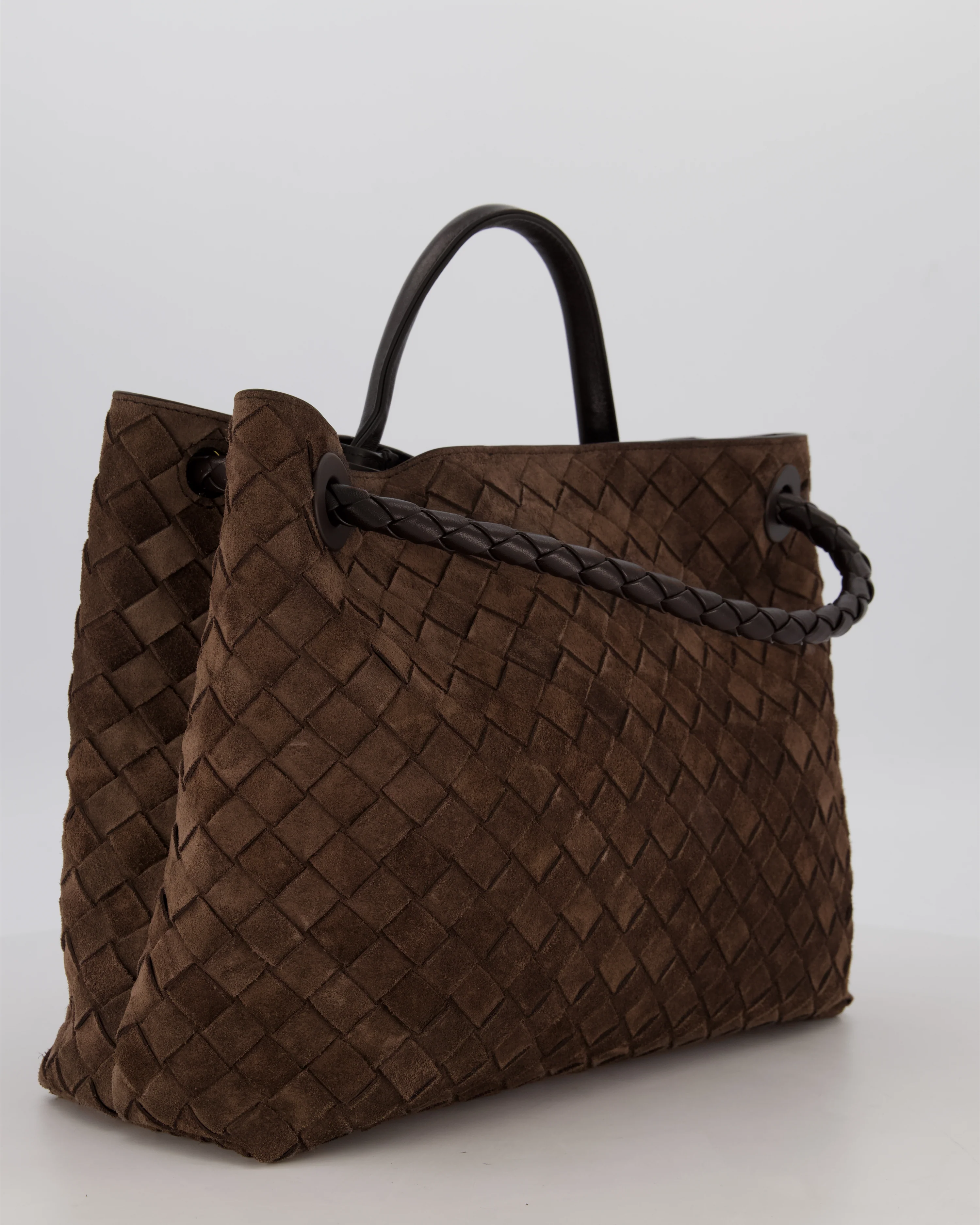 Bottega Veneta Medium Andiamo Bag in Fondant Intrecciato Suede Leather with Gold Hardware RRP £4,250 - Image 5