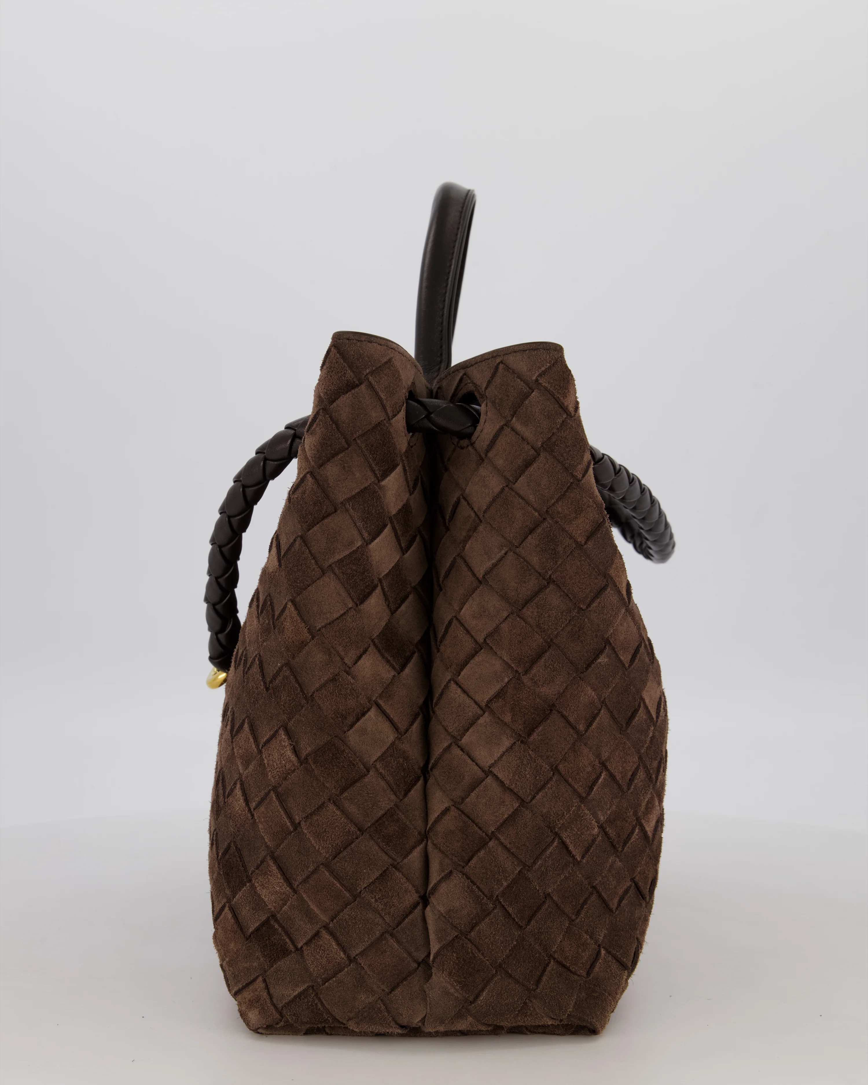 Bottega Veneta Medium Andiamo Bag in Fondant Intrecciato Suede Leather with Gold Hardware RRP £4,250 - Image 6