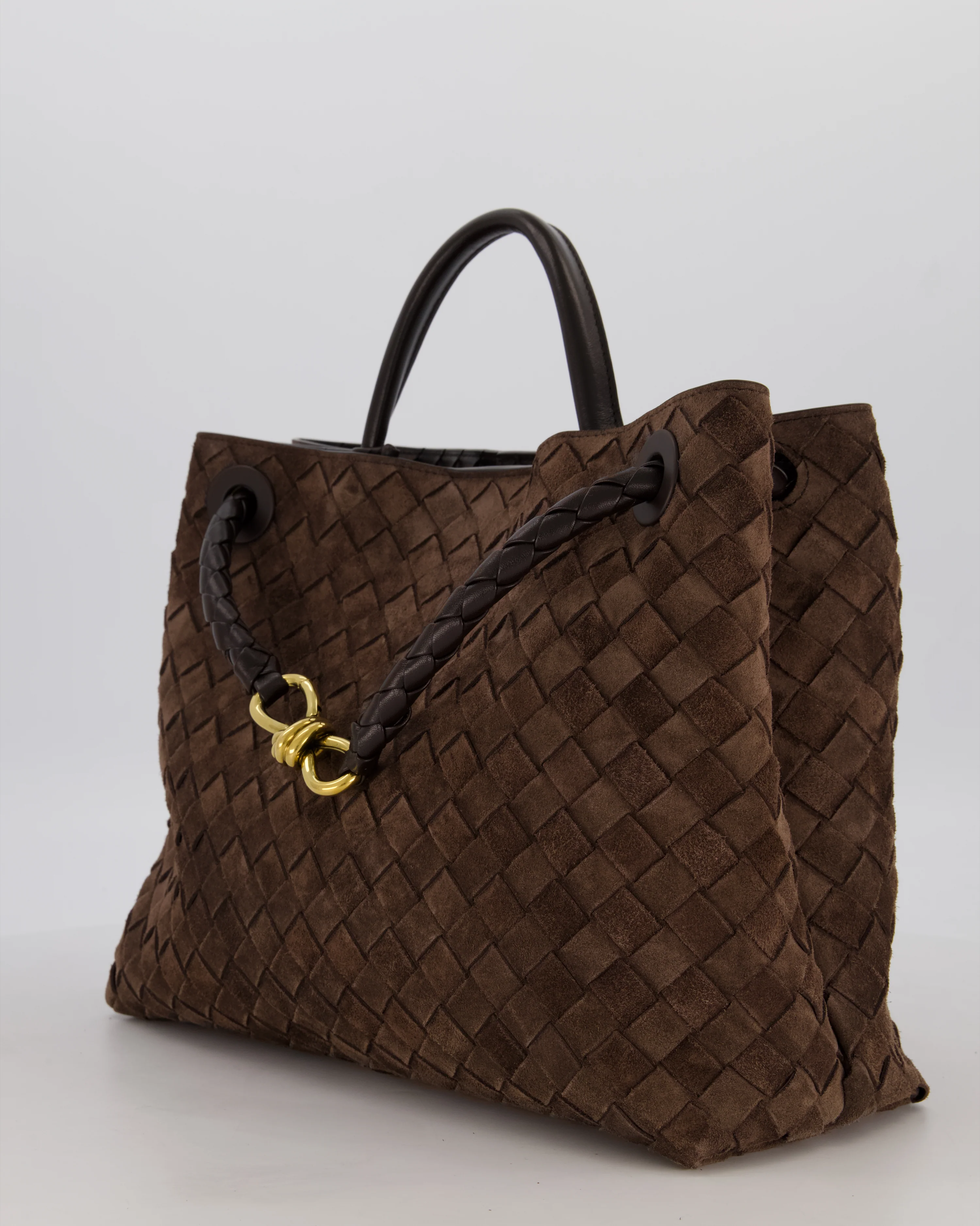 Bottega Veneta Medium Andiamo Bag in Fondant Intrecciato Suede Leather with Gold Hardware RRP £4,250 - Image 7
