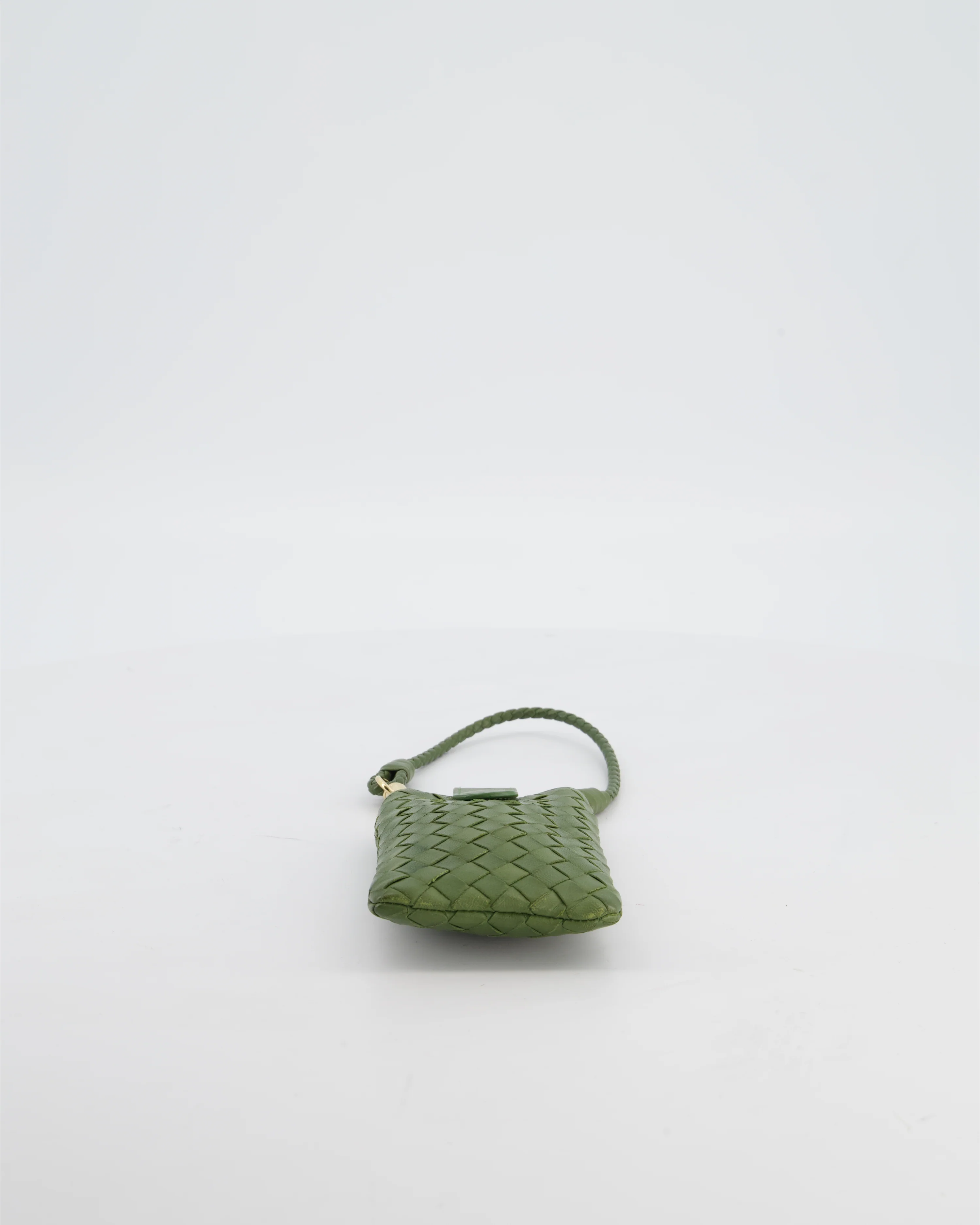 Bottega Veneta Mini Pouch in Khaki Intrecciato Leather with Gold Hardware - Image 21