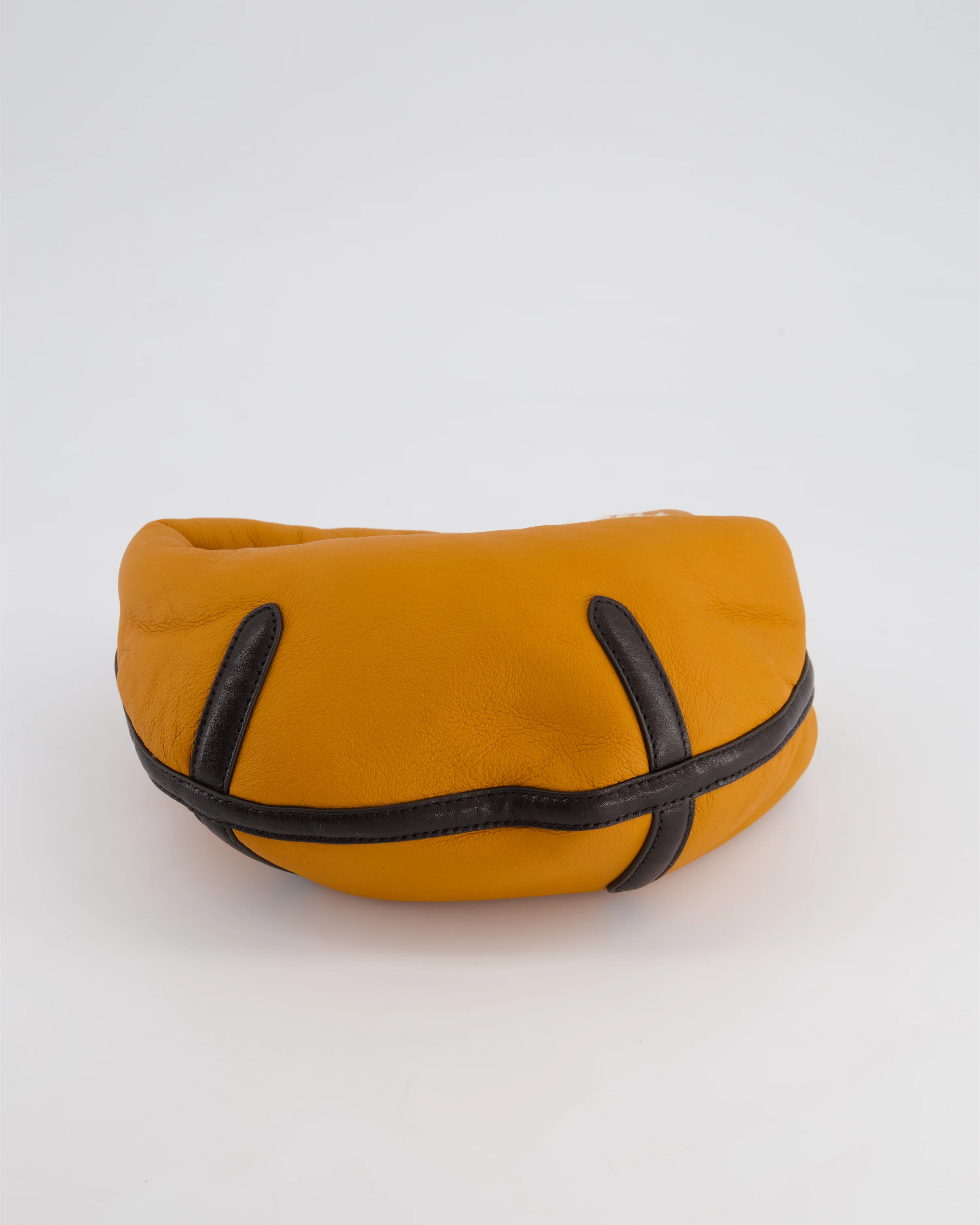 Bottega Veneta Orange & Brown Mini Jodie Bag with Shearling Aviator Detail RRP £2,240 - Image 16