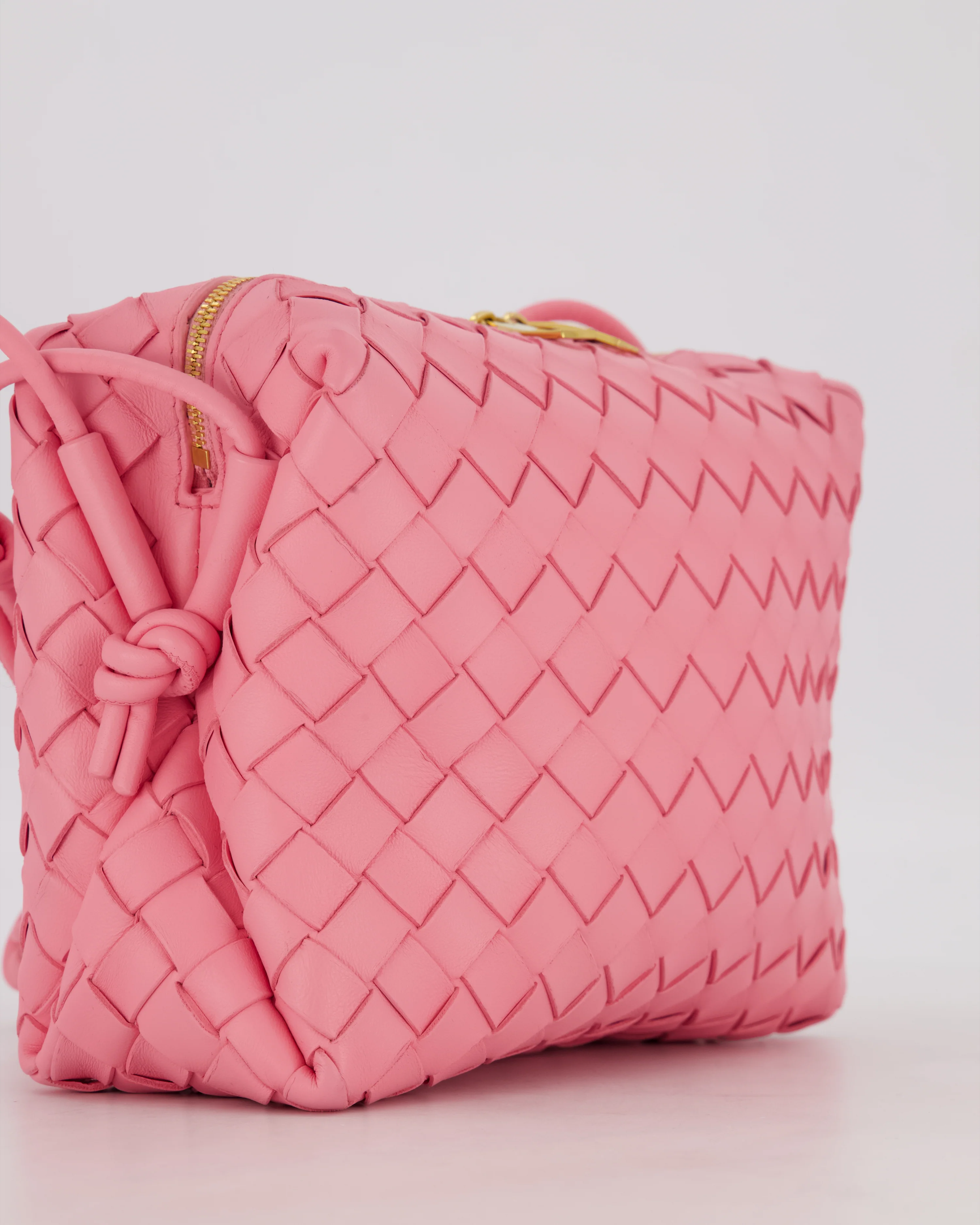 Bottega Veneta Pink Medium Loop Intrecciato Camera Bag in Lambskin Leather - Image 10