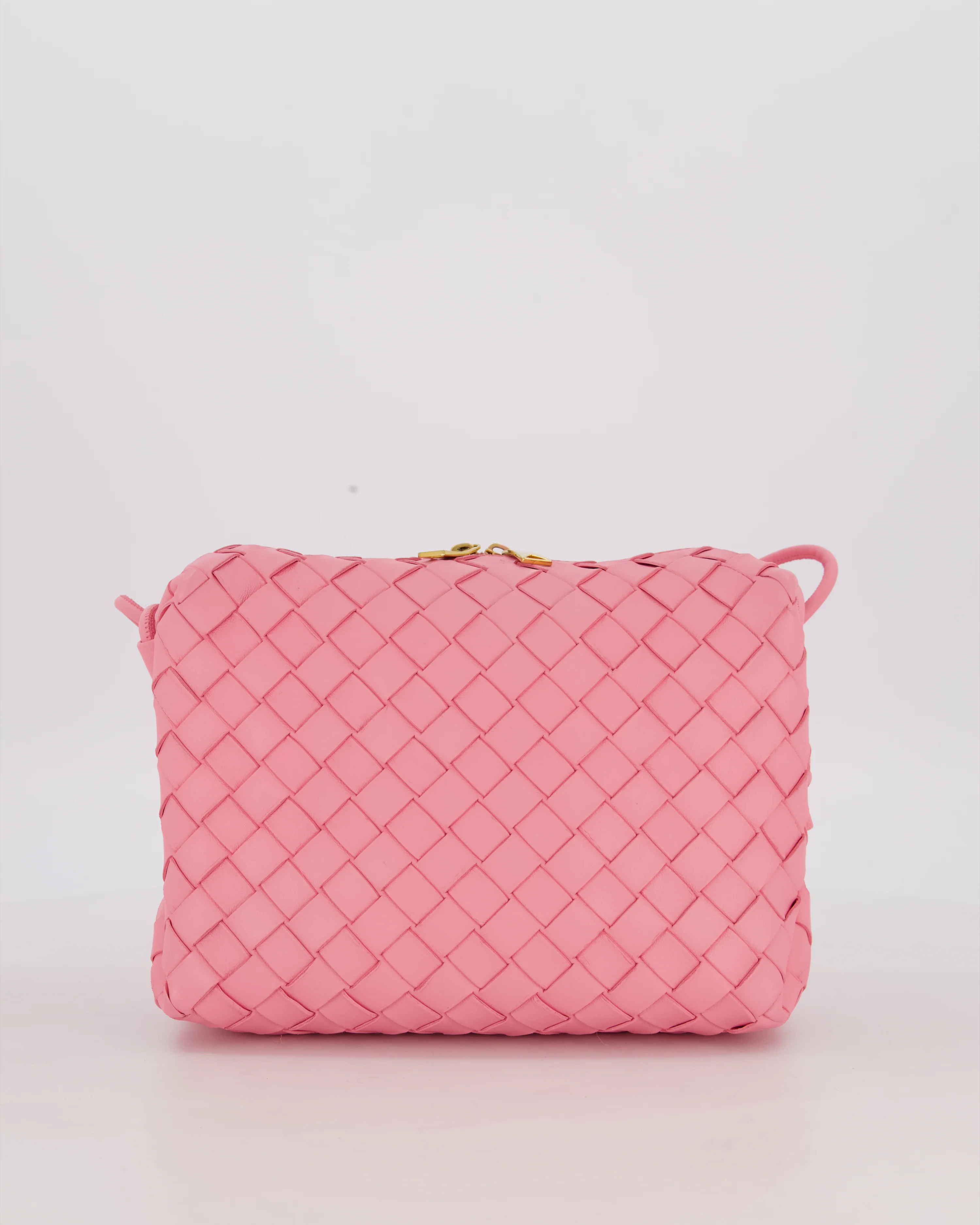 Bottega Veneta Pink Medium Loop Intrecciato Camera Bag in Lambskin Leather - Image 2