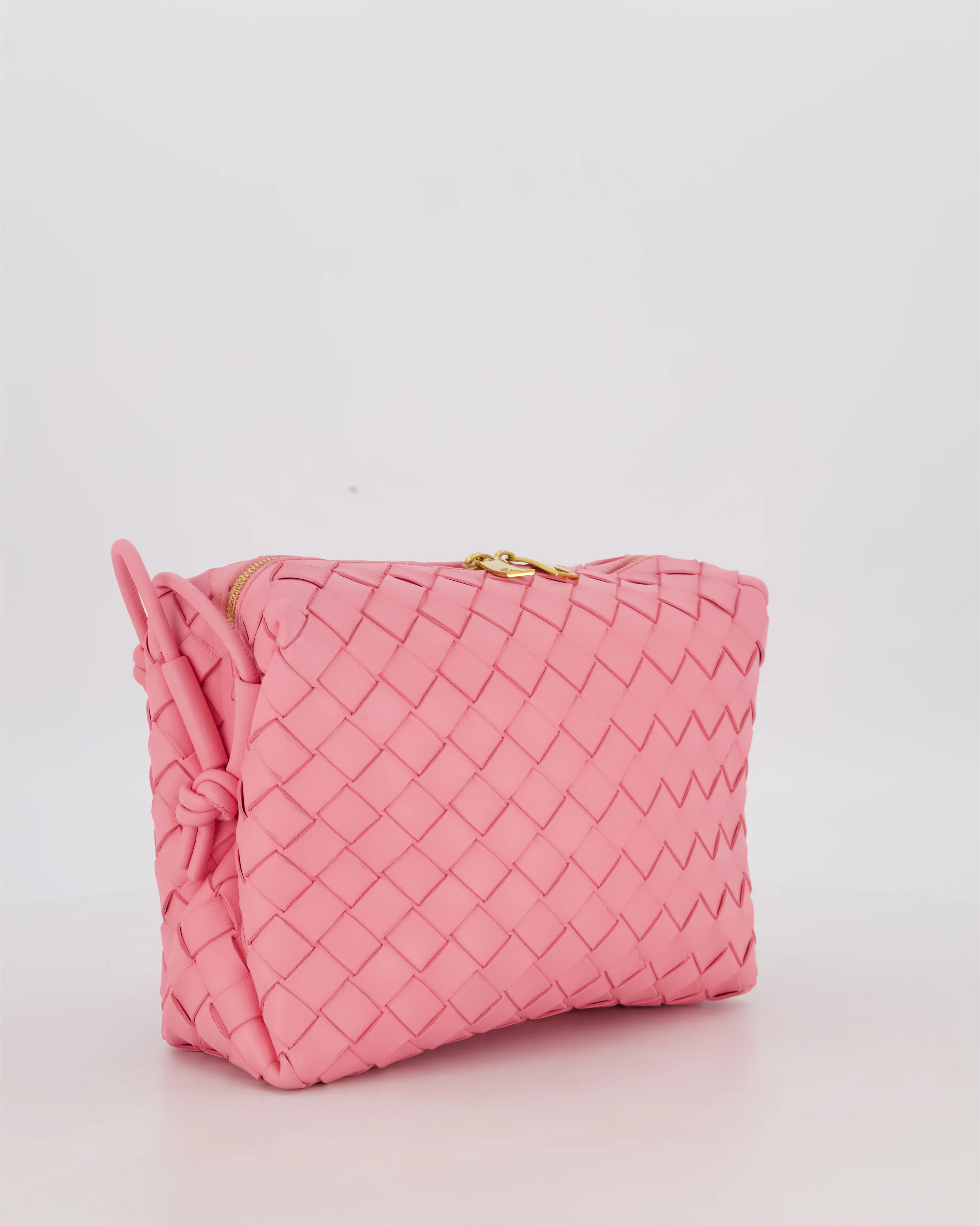 Bottega Veneta Pink Medium Loop Intrecciato Camera Bag in Lambskin Leather - Image 3