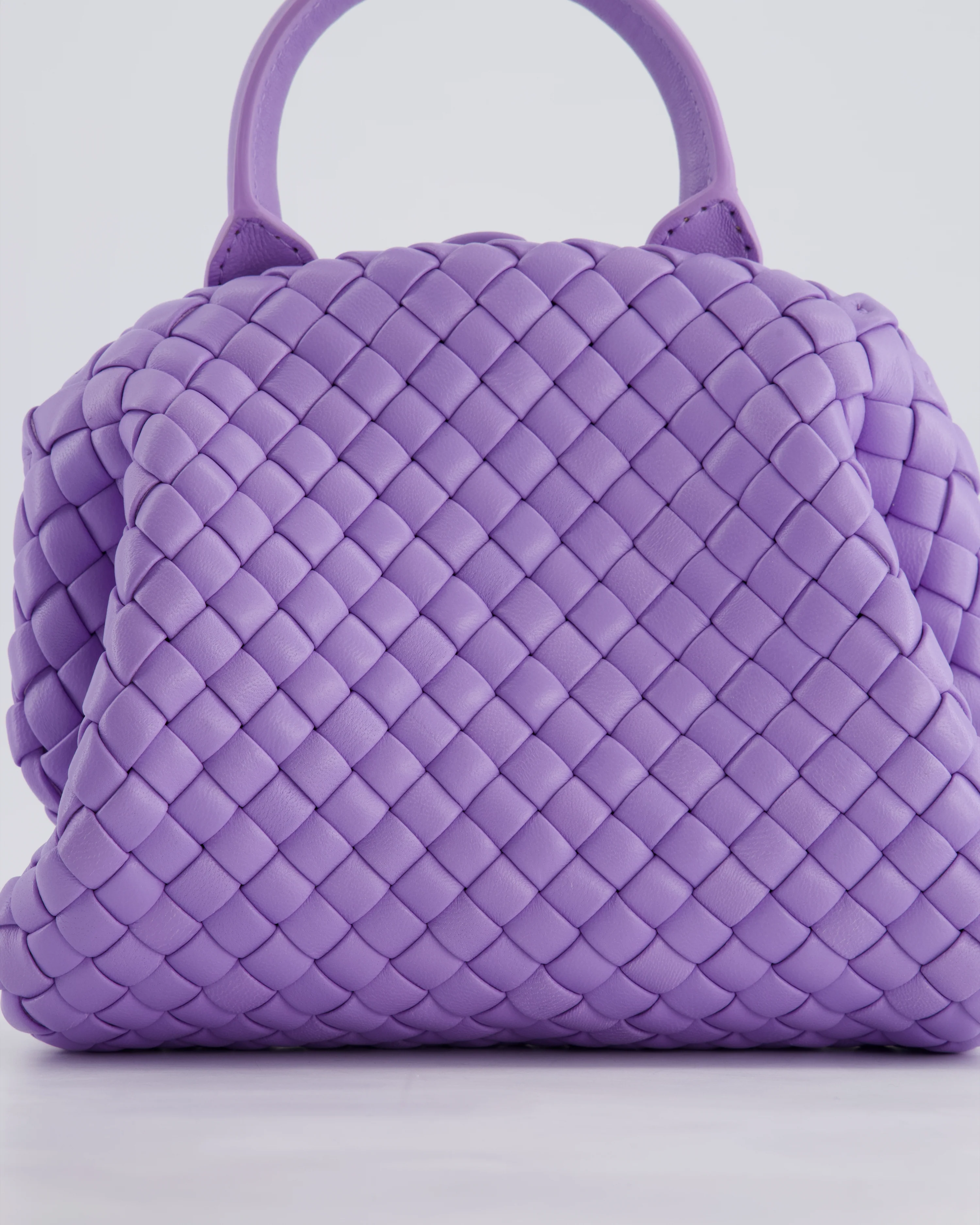 Bottega Veneta Pastel Purple Intrecciato Leather Top Handle Bag with Strap - Image 15
