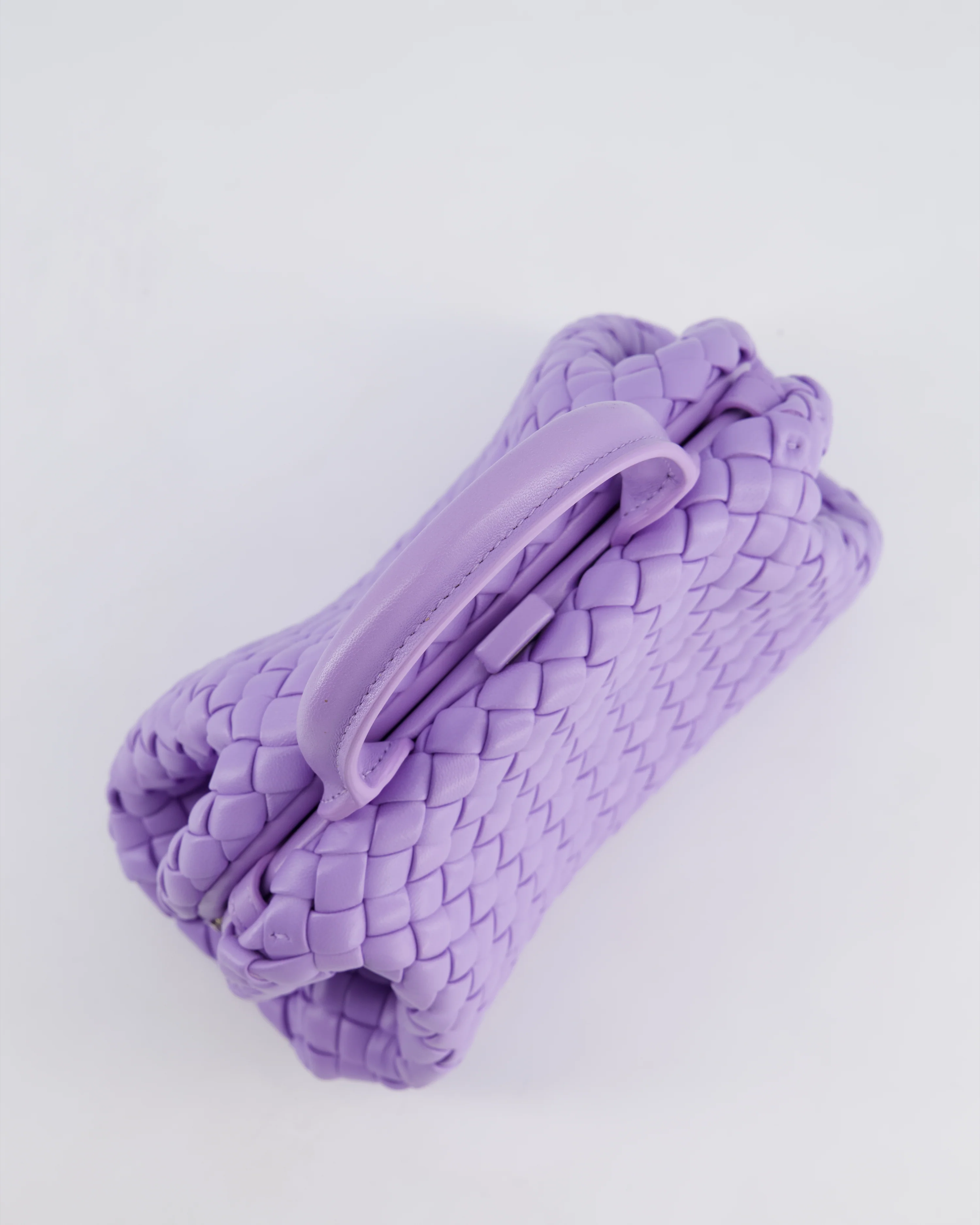 Bottega Veneta Pastel Purple Intrecciato Leather Top Handle Bag with Strap - Image 16