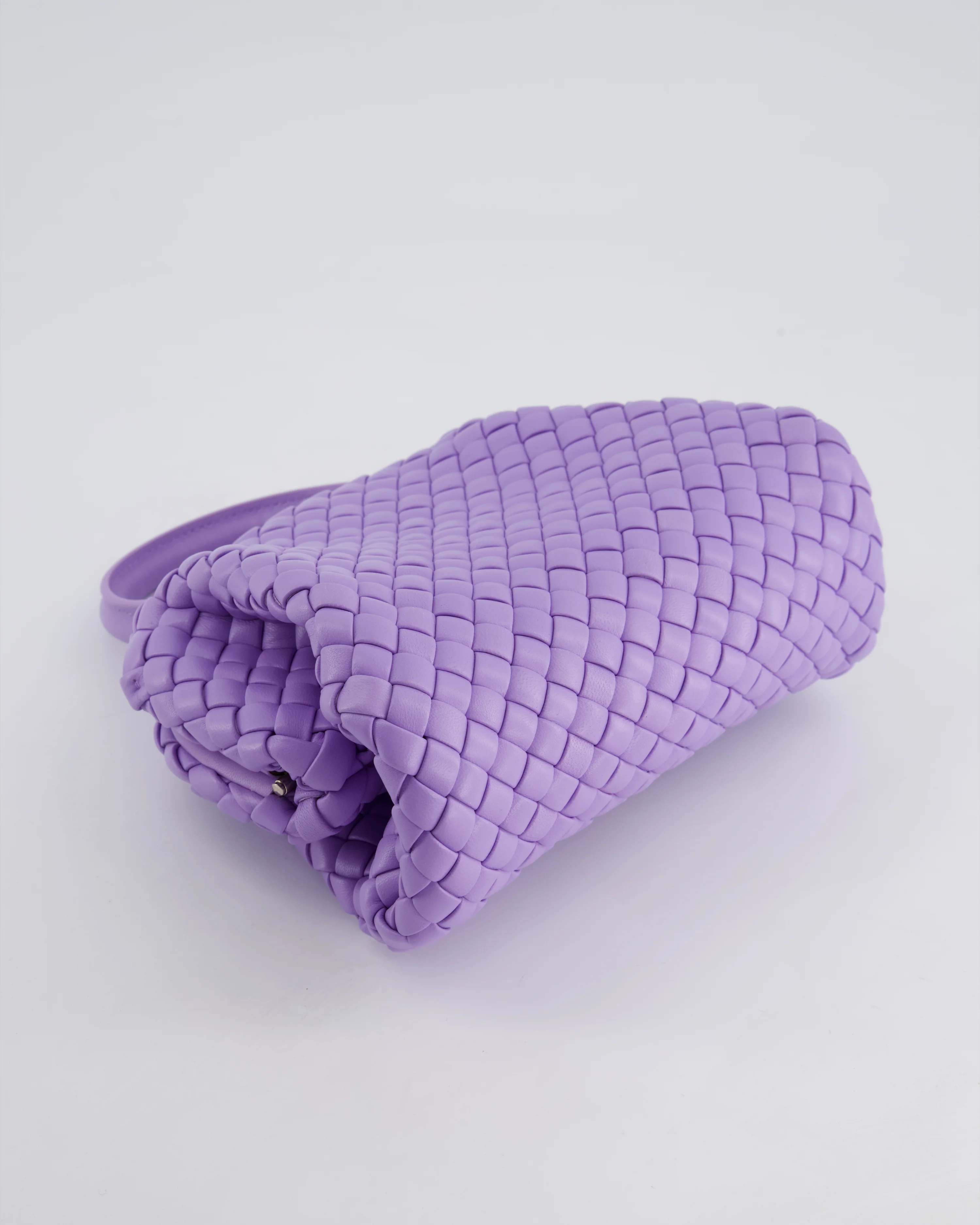 Bottega Veneta Pastel Purple Intrecciato Leather Top Handle Bag with Strap - Image 17