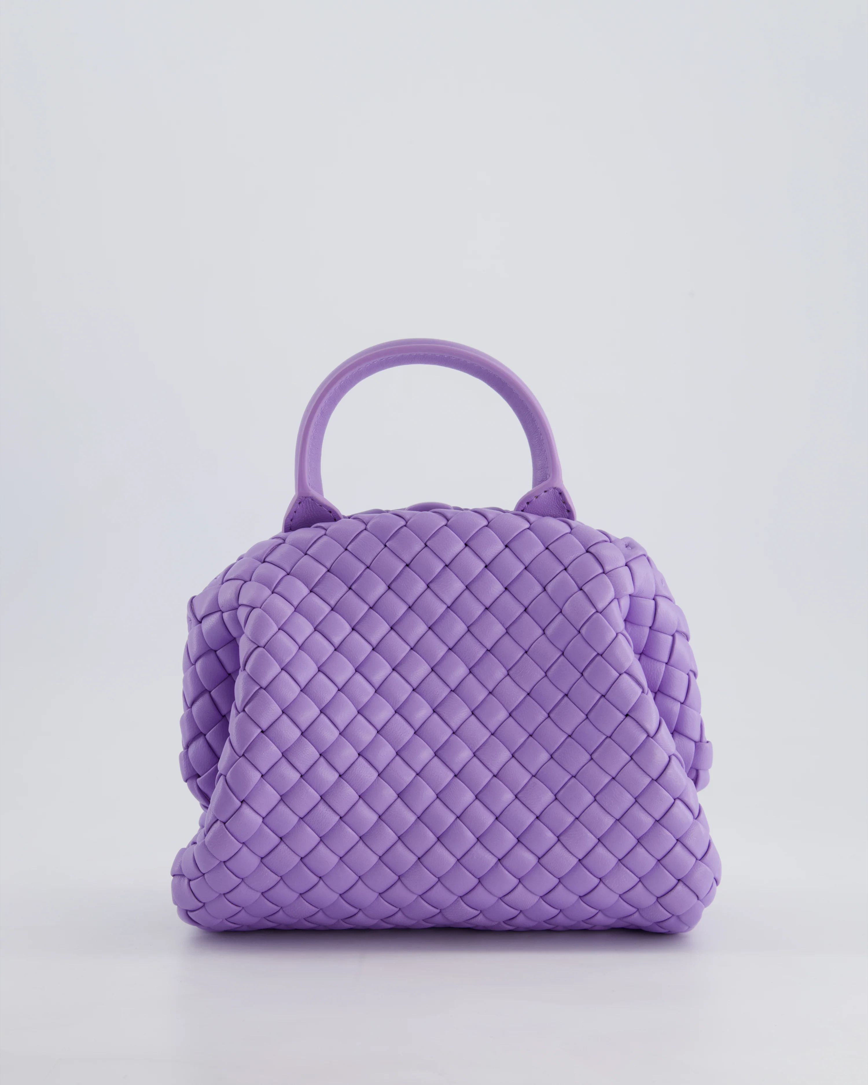 Bottega Veneta Pastel Purple Intrecciato Leather Top Handle Bag with Strap - Image 4
