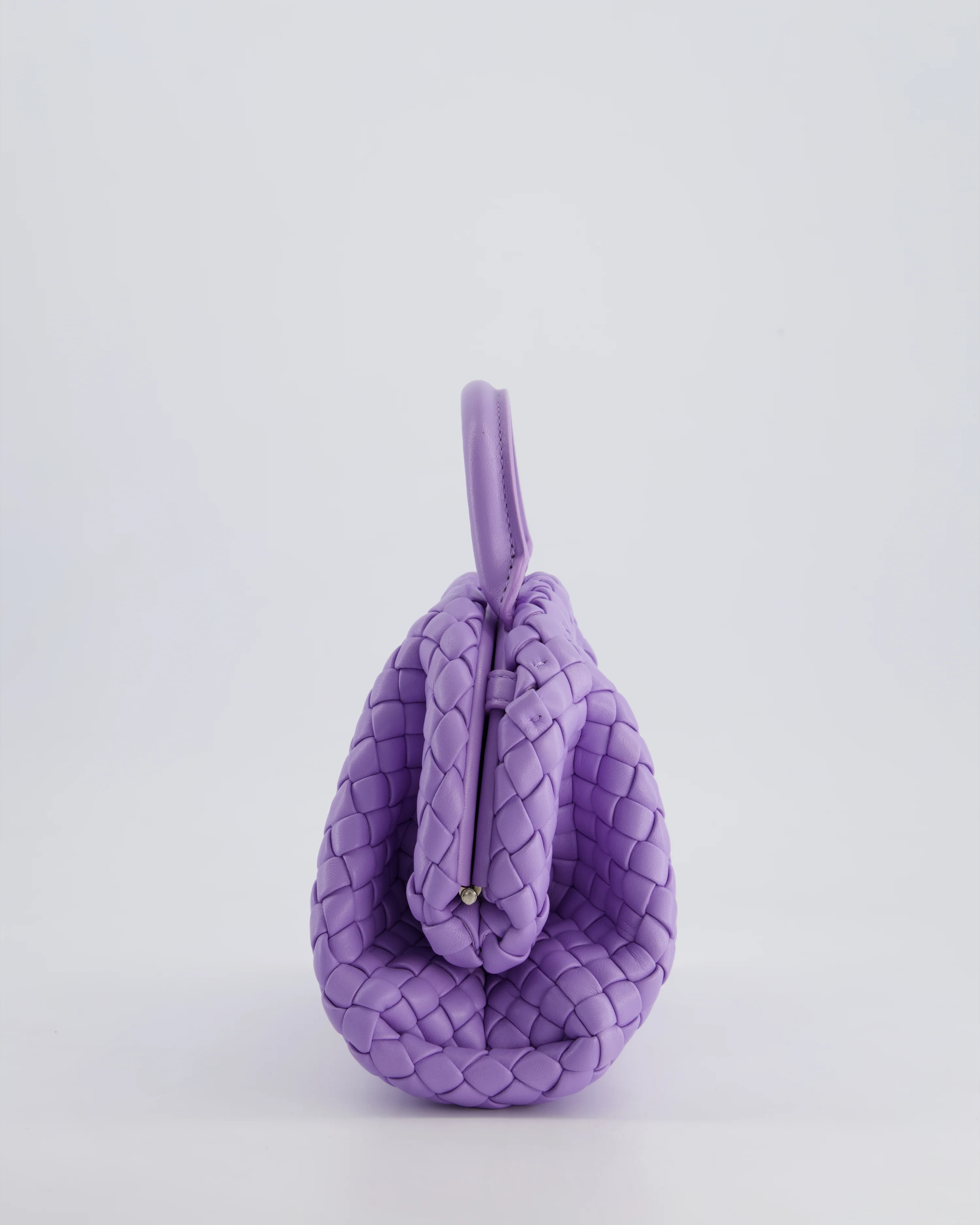 Bottega Veneta Pastel Purple Intrecciato Leather Top Handle Bag with Strap - Image 6