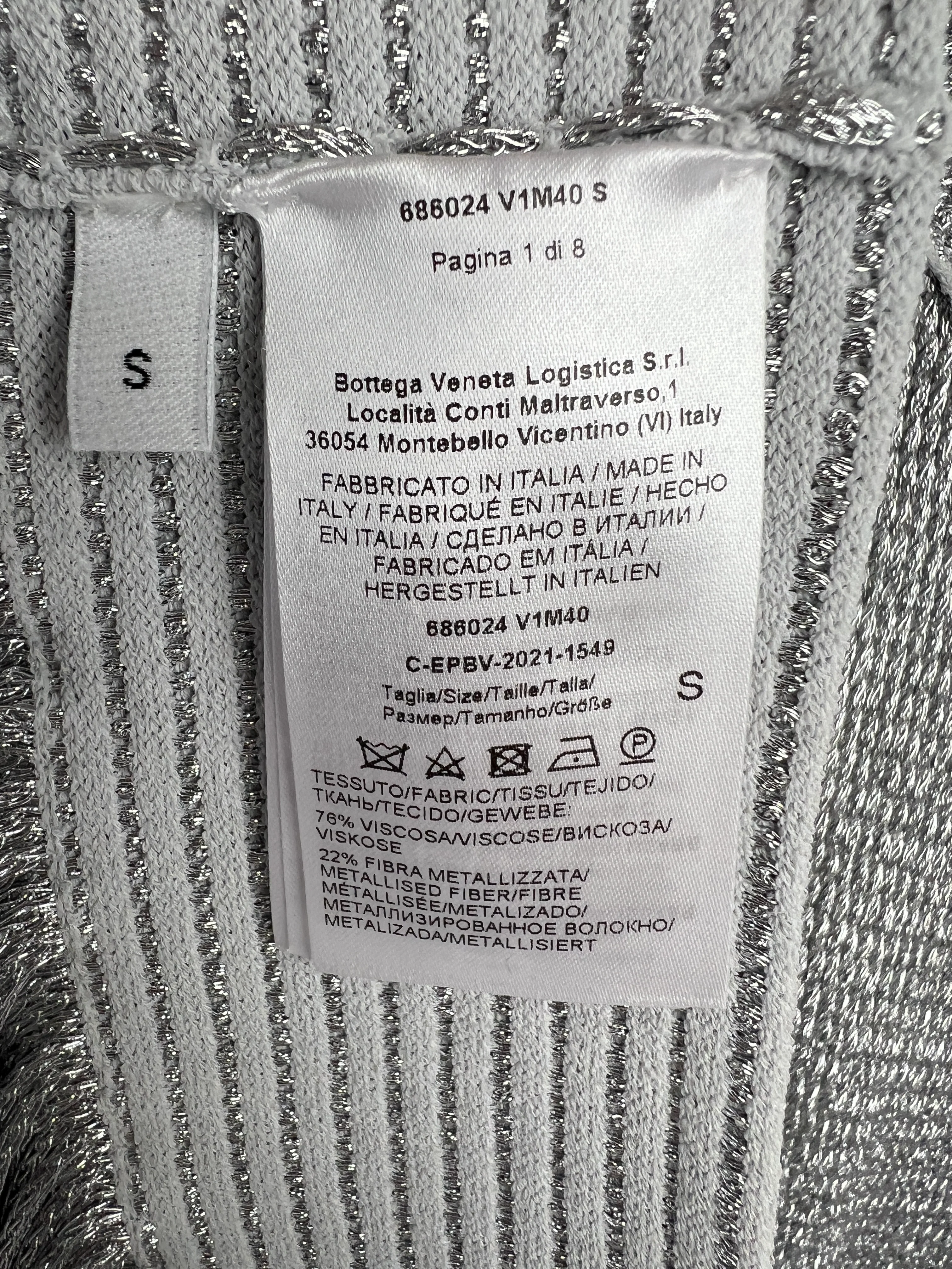 Bottega Veneta Silver Metallic Jumper with Fringe Details Size S (UK 8) RRP £1210 - Image 15