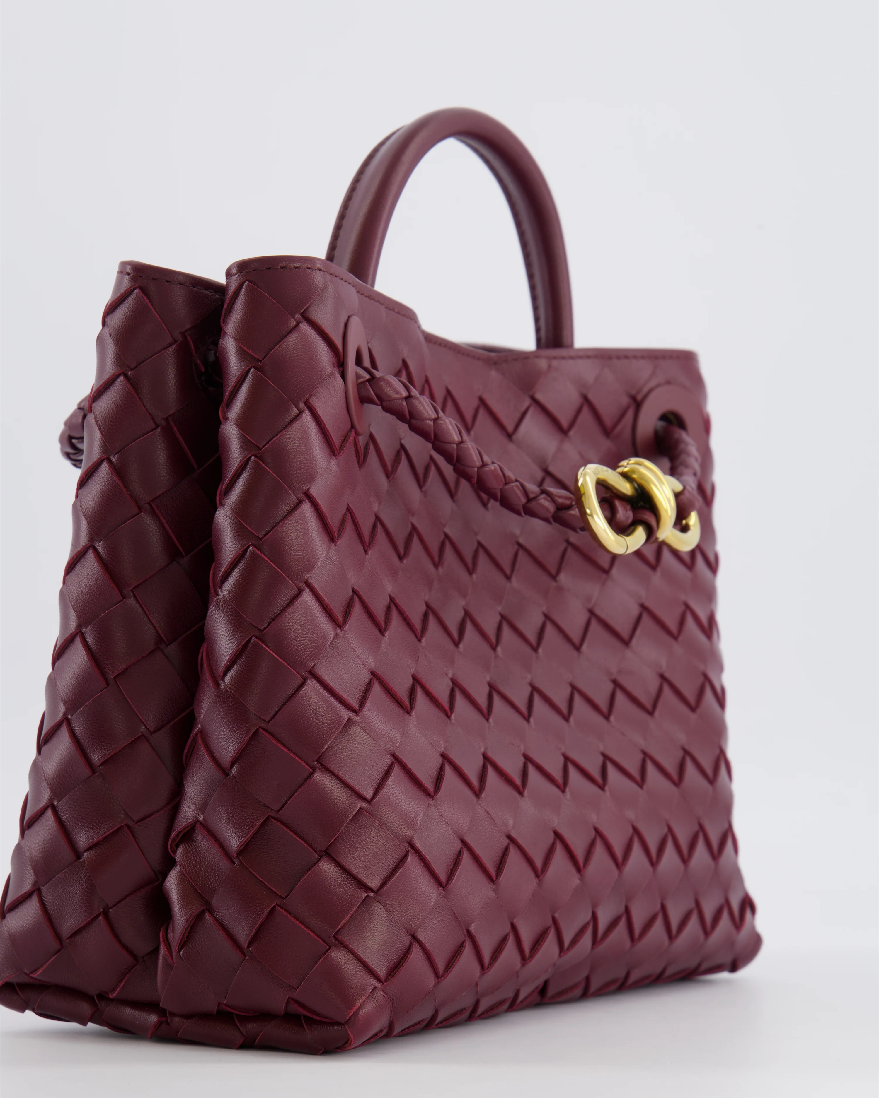 Bottega Veneta Small Andiamo Bag in Barolo Intrecciato Leather with Gold Hardware RRP £3,460 - Image 10
