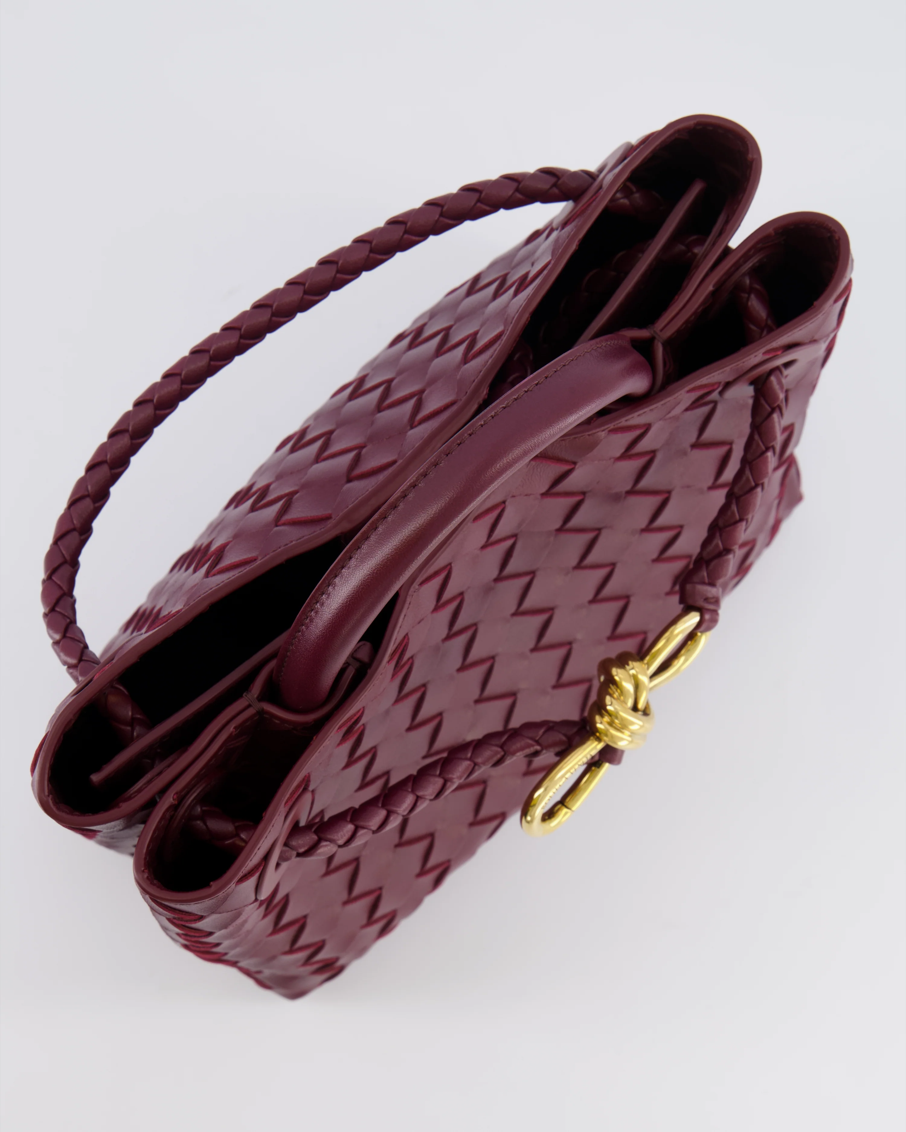 Bottega Veneta Small Andiamo Bag in Barolo Intrecciato Leather with Gold Hardware RRP £3,460 - Image 14