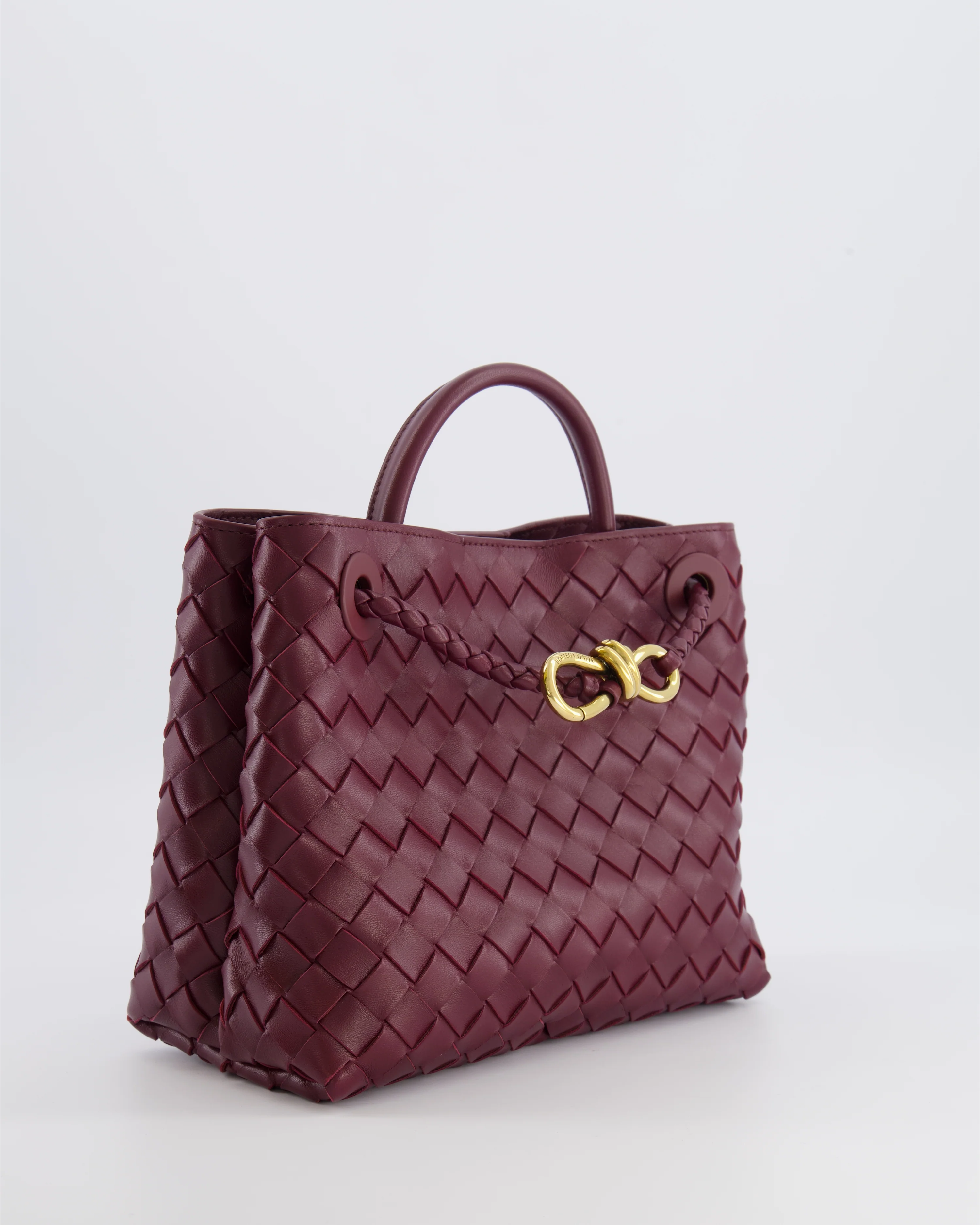 Bottega Veneta Small Andiamo Bag in Barolo Intrecciato Leather with Gold Hardware RRP £3,460 - Image 2
